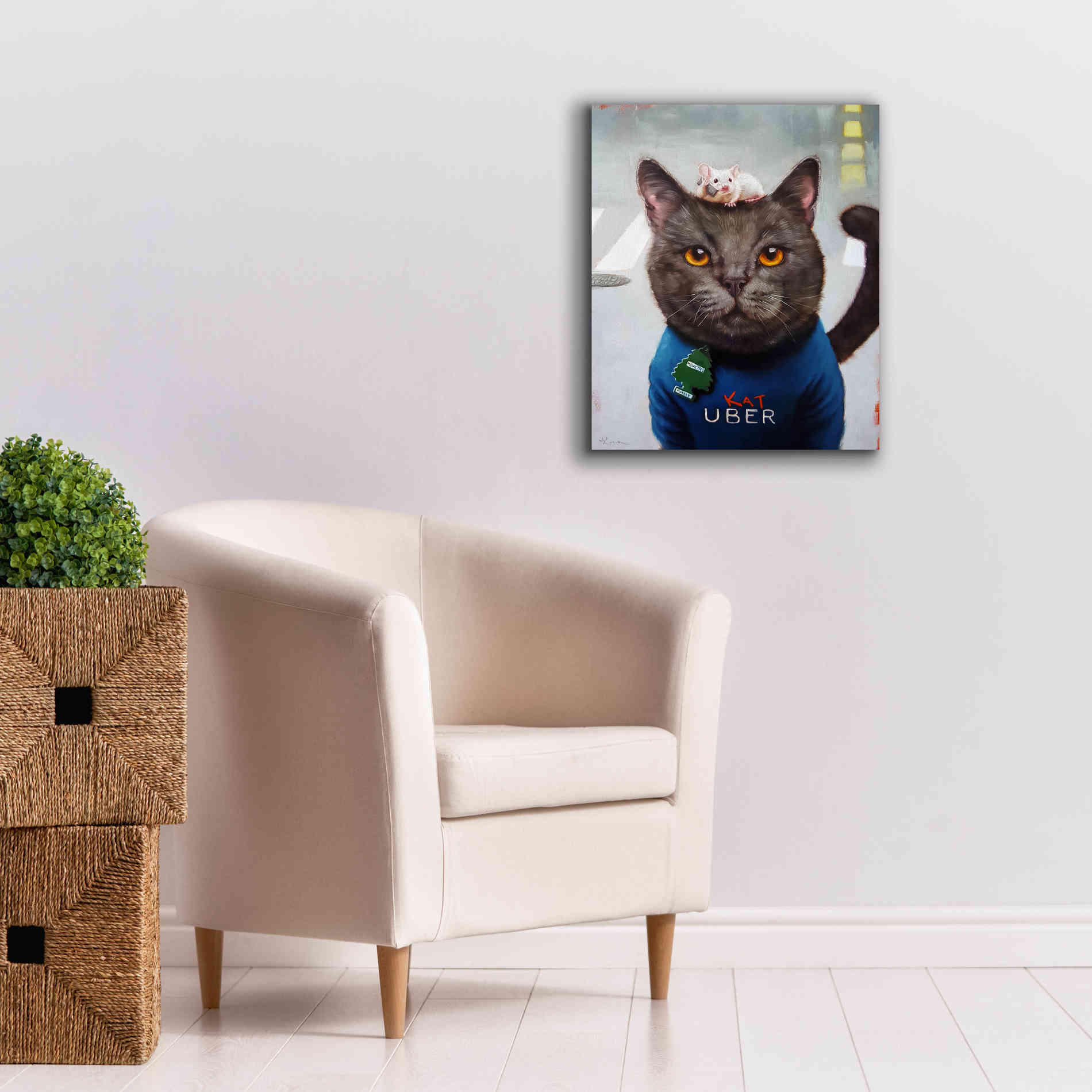 'Cat Uber' by Lucia Heffernan, Canvas Wall Art,20x24