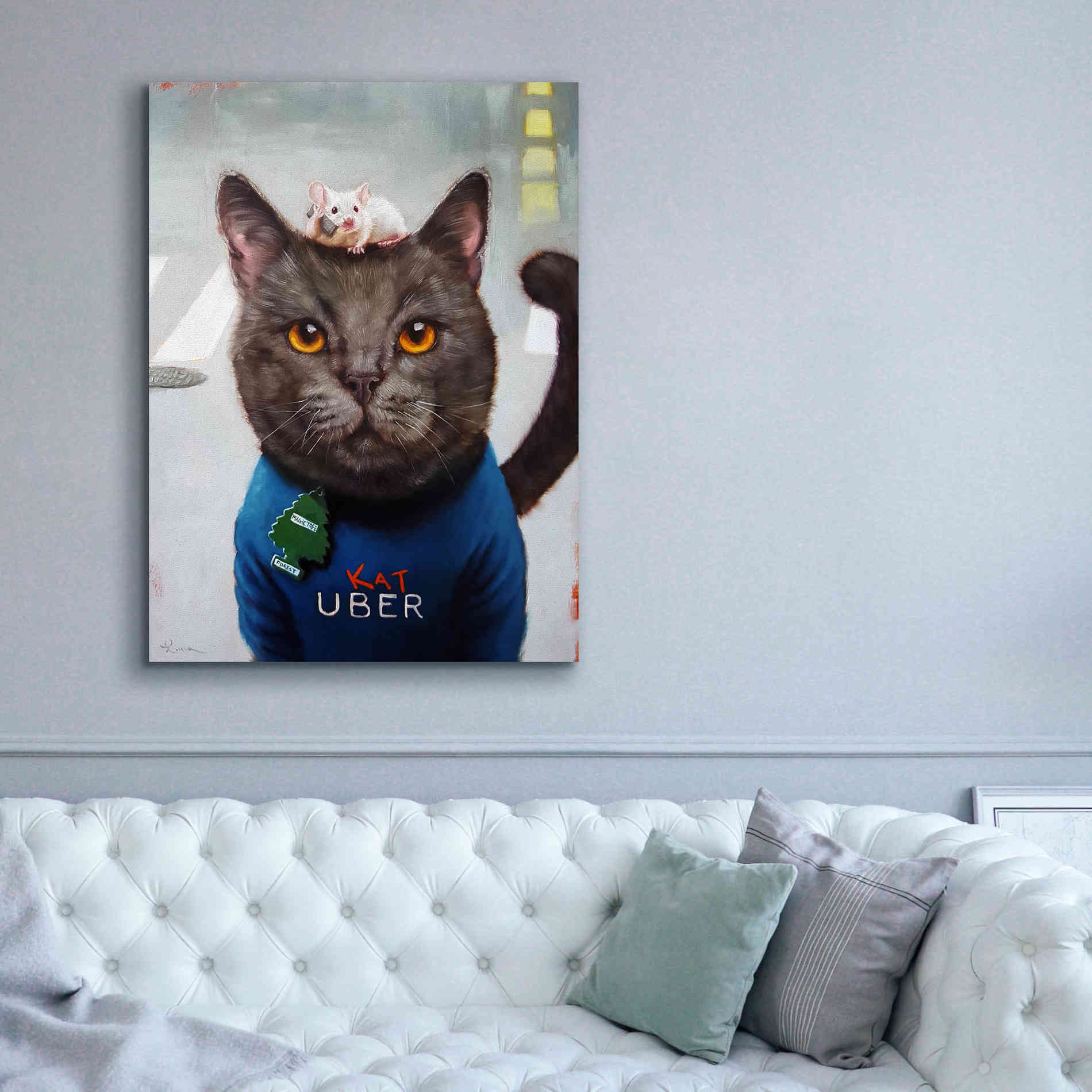 'Cat Uber' by Lucia Heffernan, Canvas Wall Art,40x54