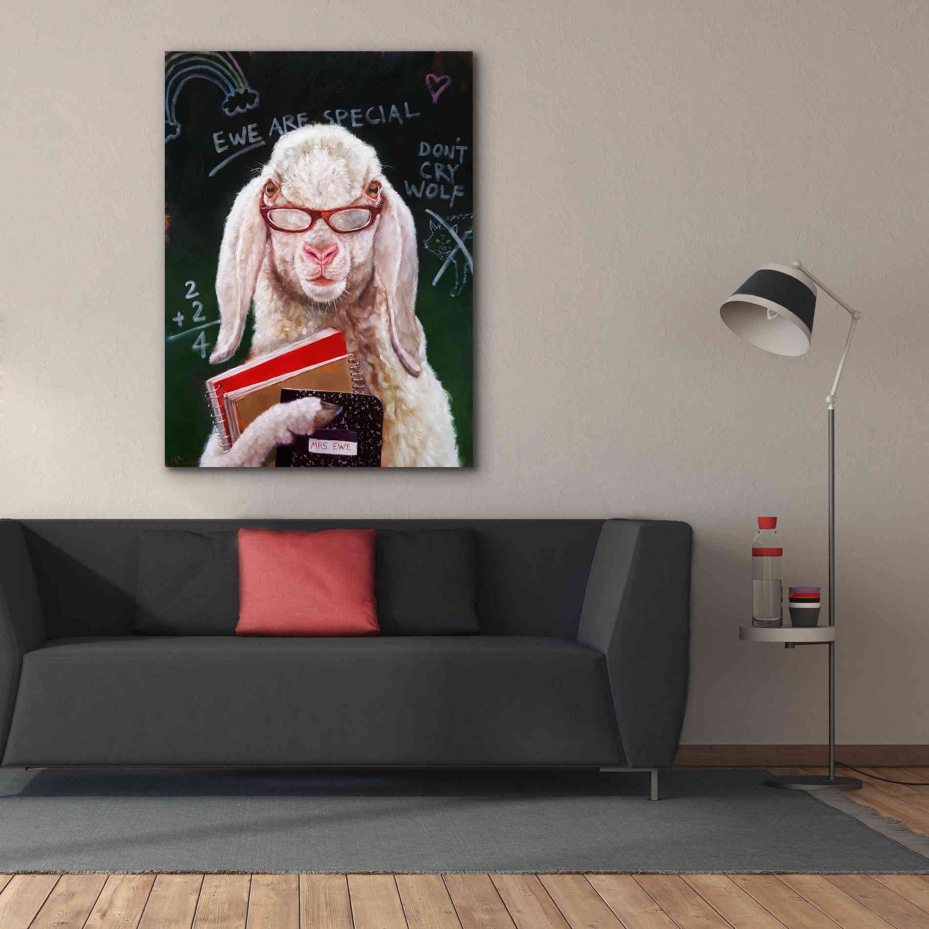 'Back to School - Mrs. Ewe' by Lucia Heffernan, Canvas Wall Art,40x54