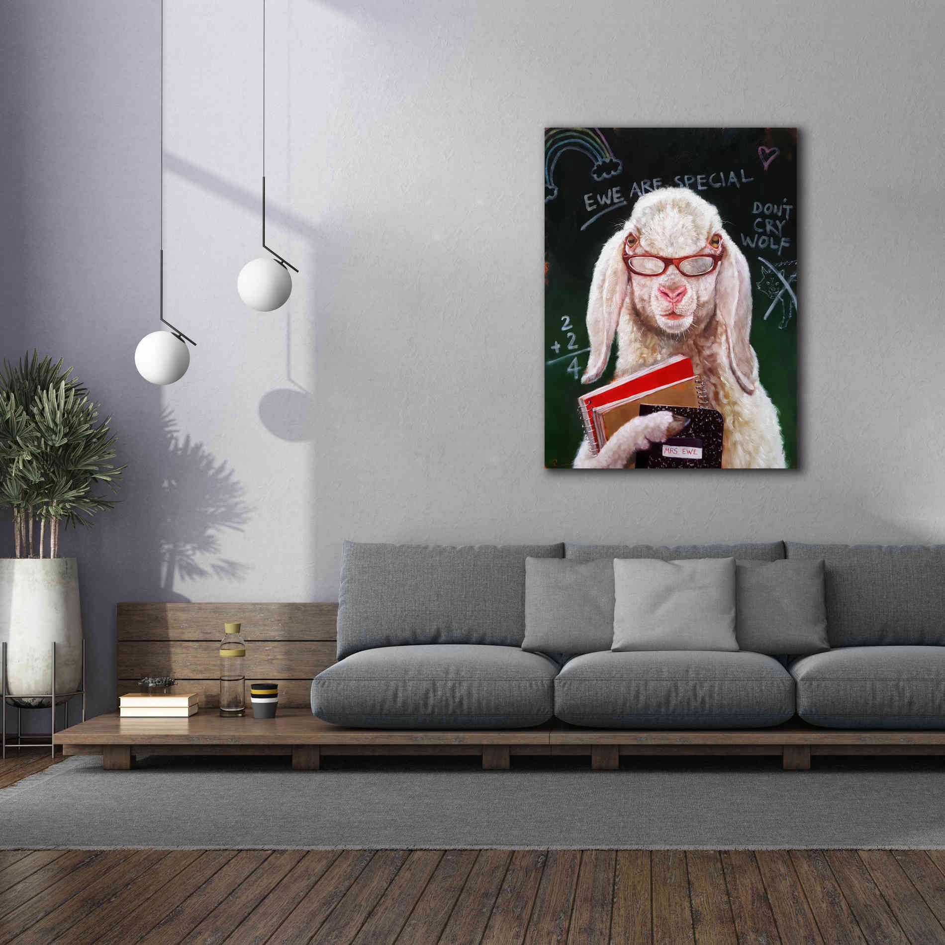 'Back to School - Mrs. Ewe' by Lucia Heffernan, Canvas Wall Art,40x54