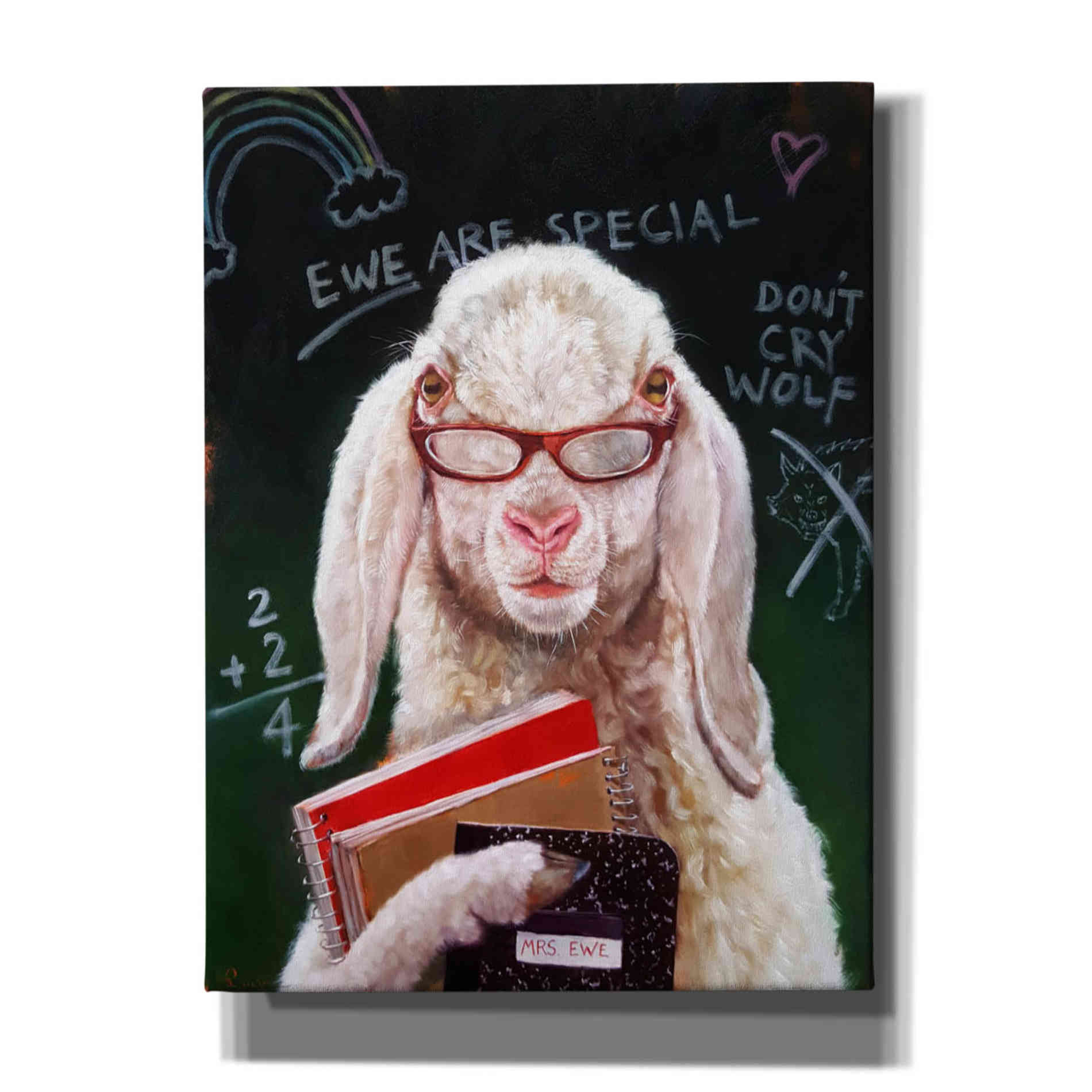 'Back to School - Mrs. Ewe' by Lucia Heffernan, Canvas Wall Art
