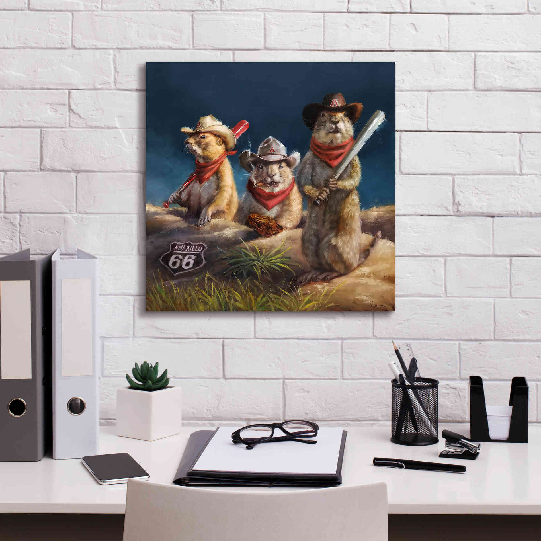 'Amarillo Sod Poodles' by Lucia Heffernan, Canvas Wall Art,18x18