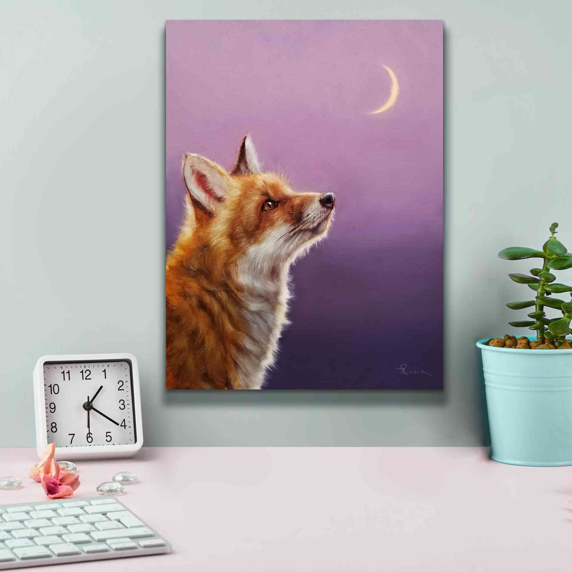 'Talking To The Moon' by Lucia Heffernan, Canvas Wall Art,12x16