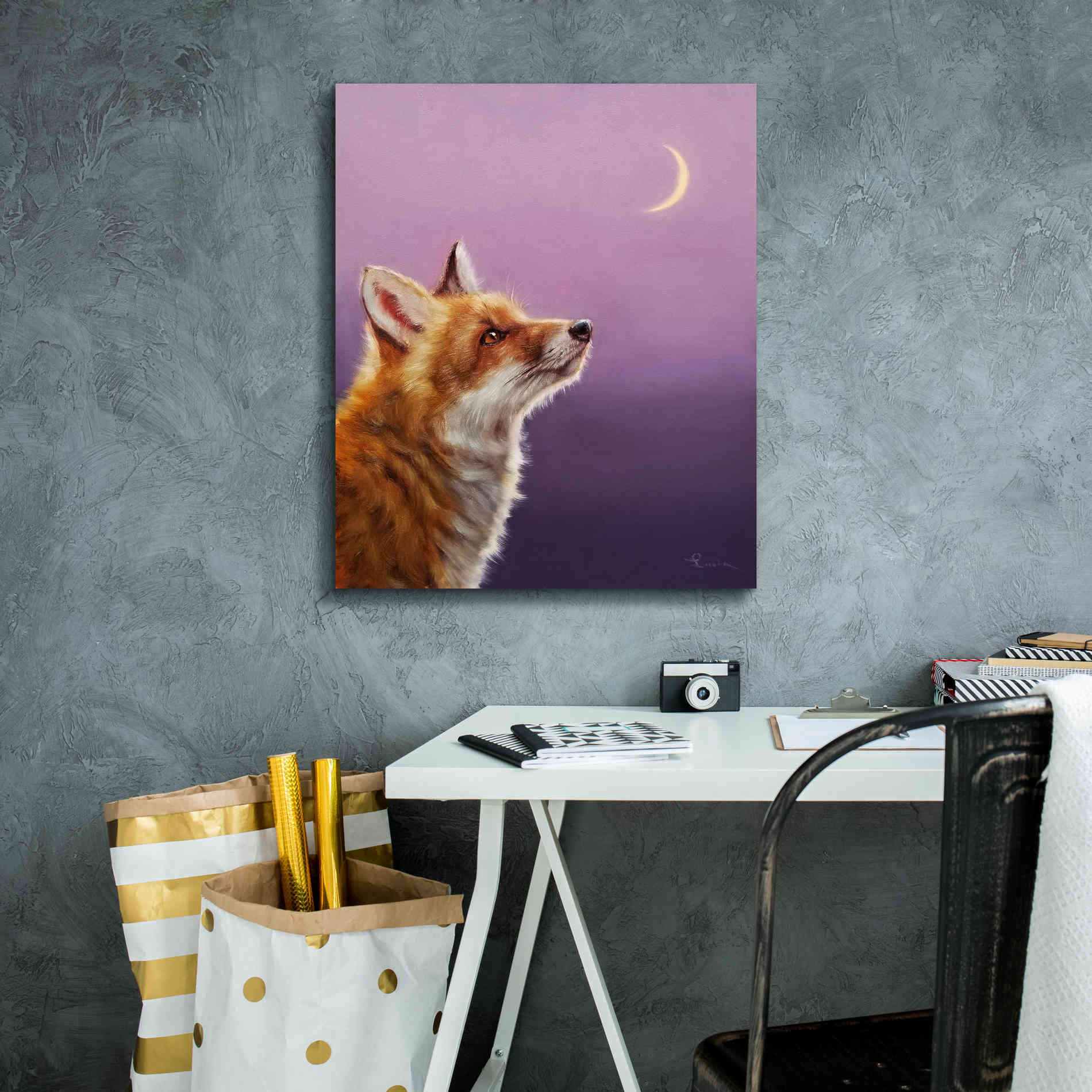 'Talking To The Moon' by Lucia Heffernan, Canvas Wall Art,20x24