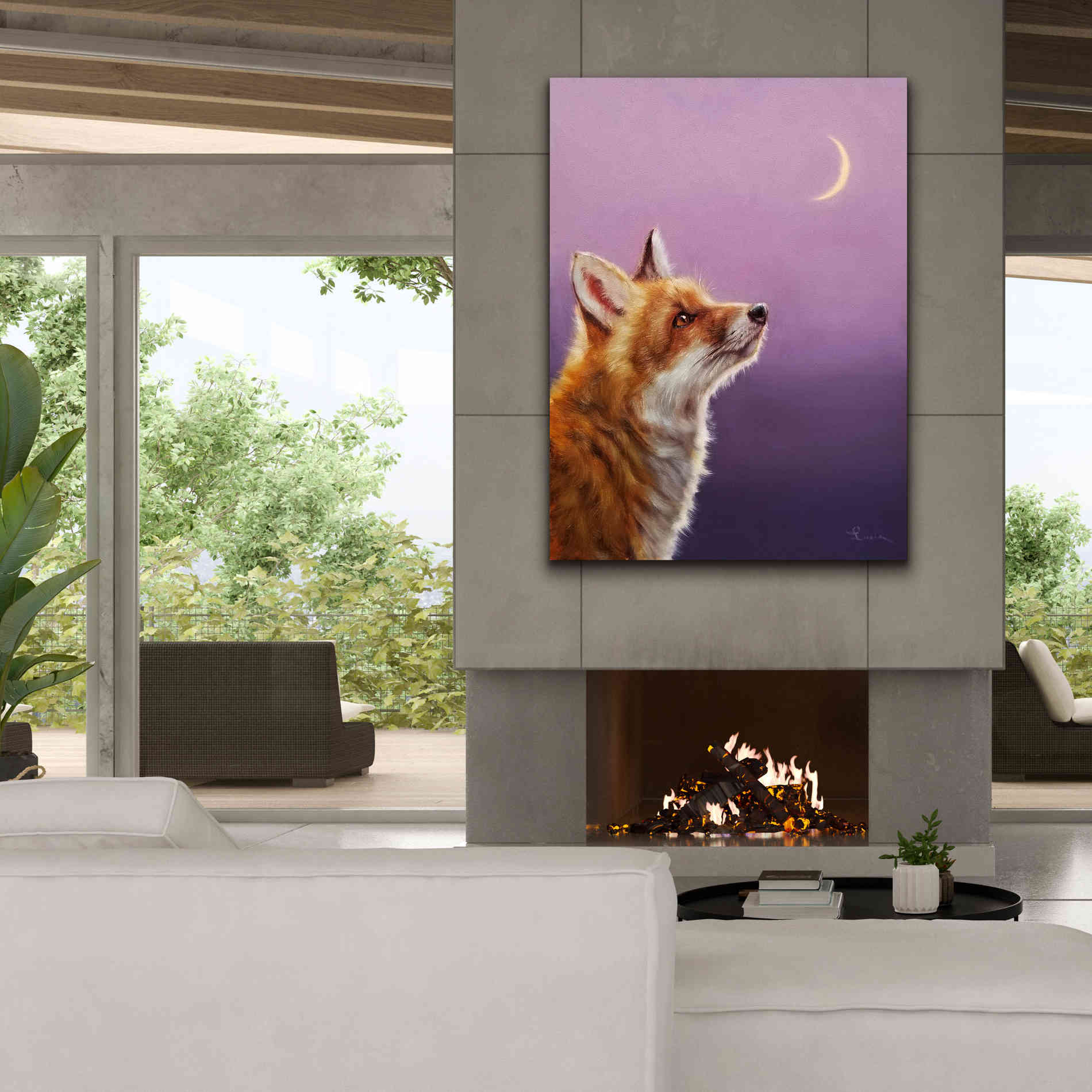 'Talking To The Moon' by Lucia Heffernan, Canvas Wall Art,40x54