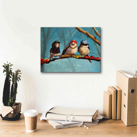 Image of 'Birdz In Da Hood' by Lucia Heffernan, Canvas Wall Art,16x12