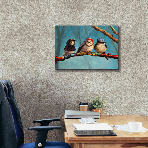 Image of 'Birdz In Da Hood' by Lucia Heffernan, Canvas Wall Art,26x18