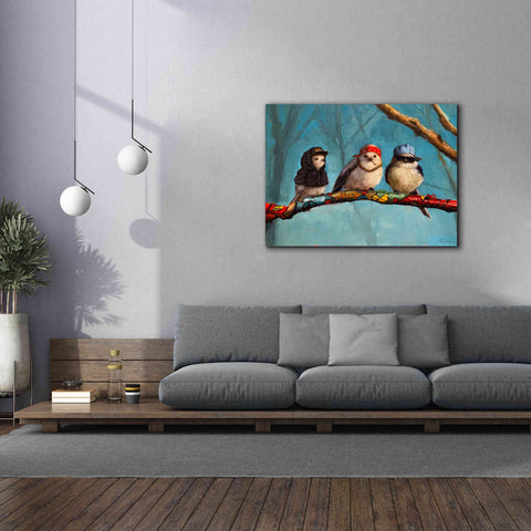 Image of 'Birdz In Da Hood' by Lucia Heffernan, Canvas Wall Art,54x40