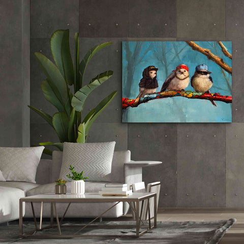 Image of 'Birdz In Da Hood' by Lucia Heffernan, Canvas Wall Art,54x40