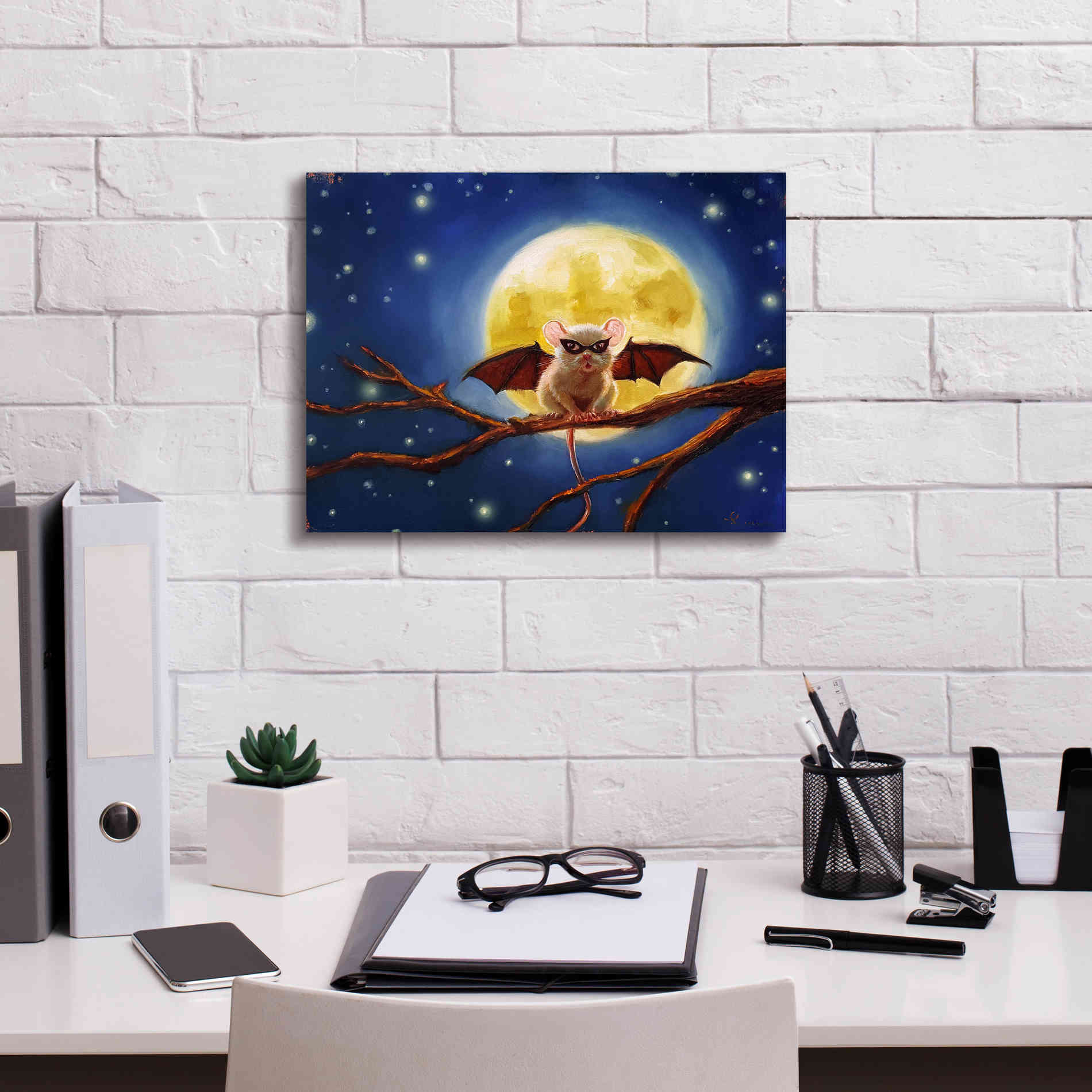 'Fledemaus' by Lucia Heffernan, Canvas Wall Art,16x12