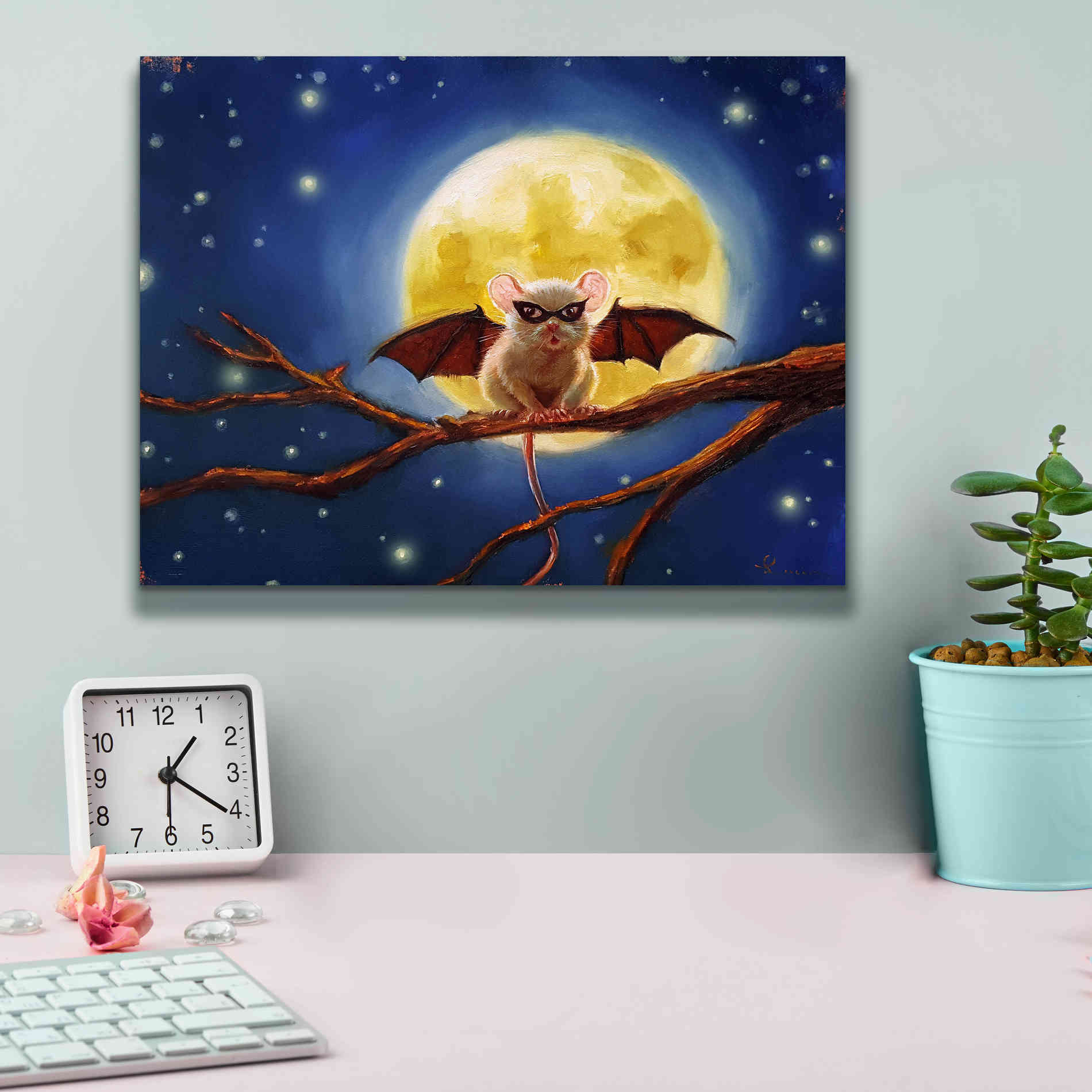 'Fledemaus' by Lucia Heffernan, Canvas Wall Art,16x12