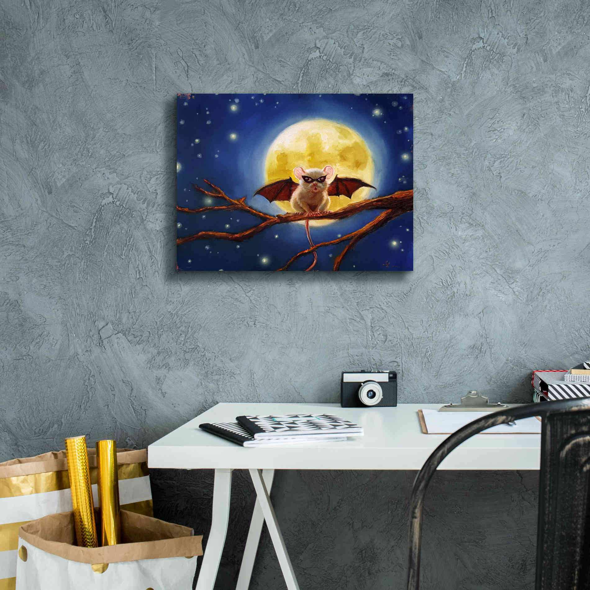 'Fledemaus' by Lucia Heffernan, Canvas Wall Art,16x12