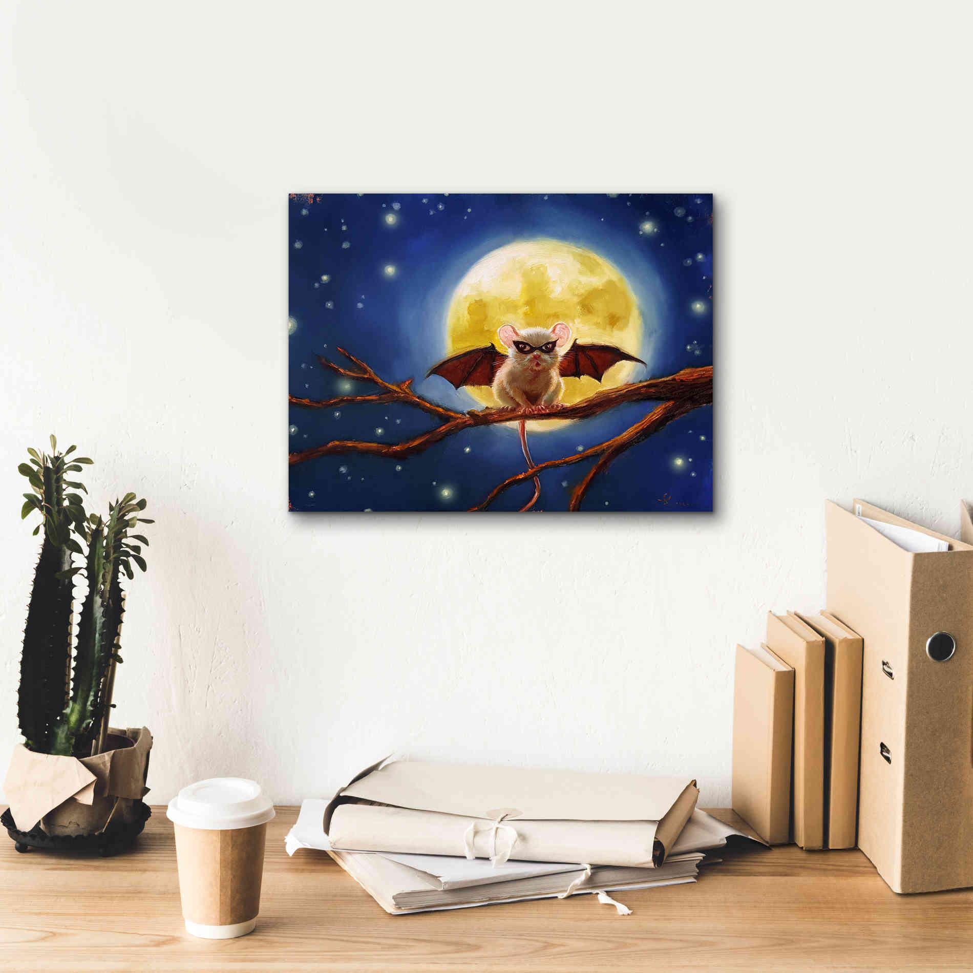 'Fledemaus' by Lucia Heffernan, Canvas Wall Art,16x12