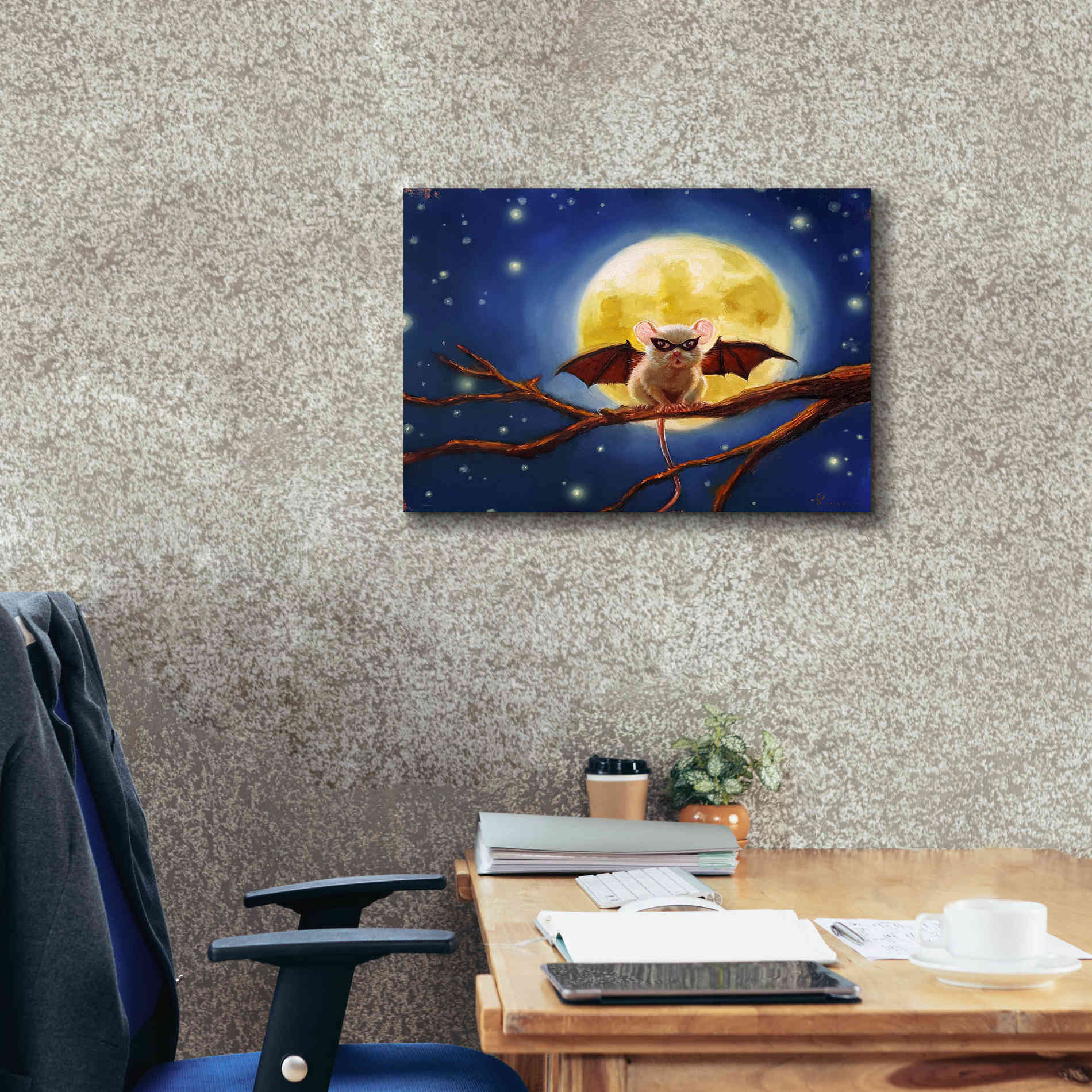 'Fledemaus' by Lucia Heffernan, Canvas Wall Art,26x18