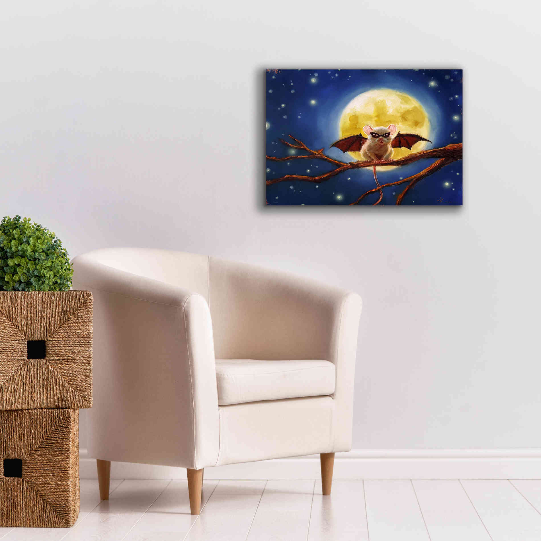 'Fledemaus' by Lucia Heffernan, Canvas Wall Art,26x18