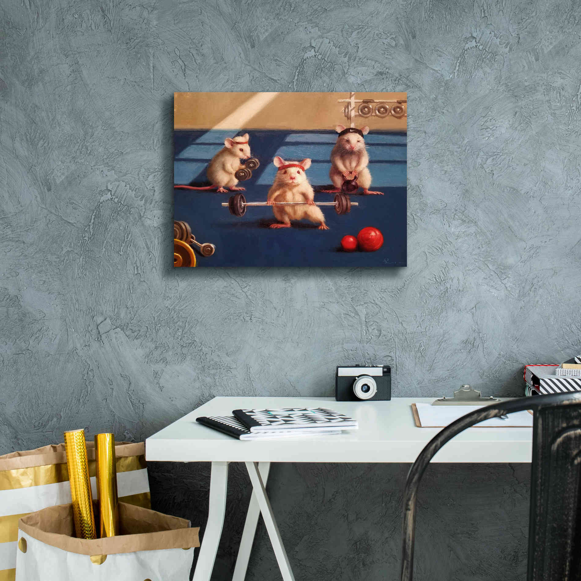 'Gym Rats' by Lucia Heffernan, Canvas Wall Art,16x12
