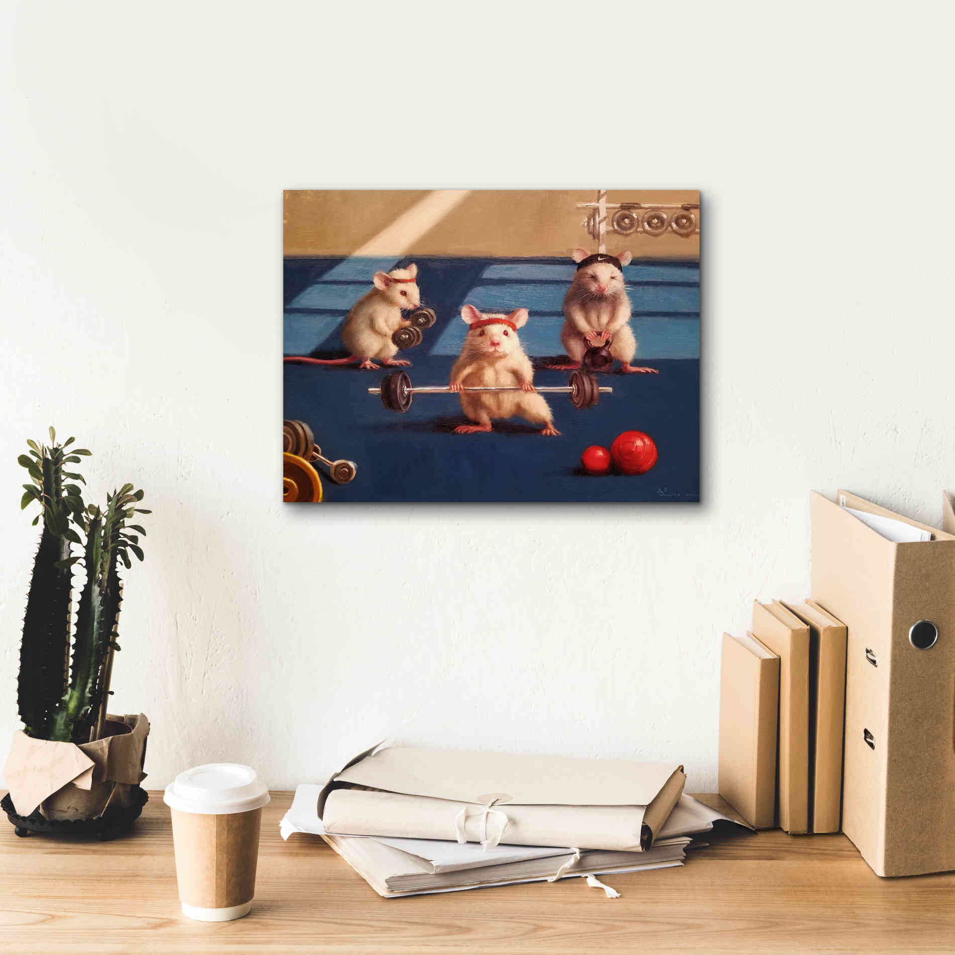 'Gym Rats' by Lucia Heffernan, Canvas Wall Art,16x12