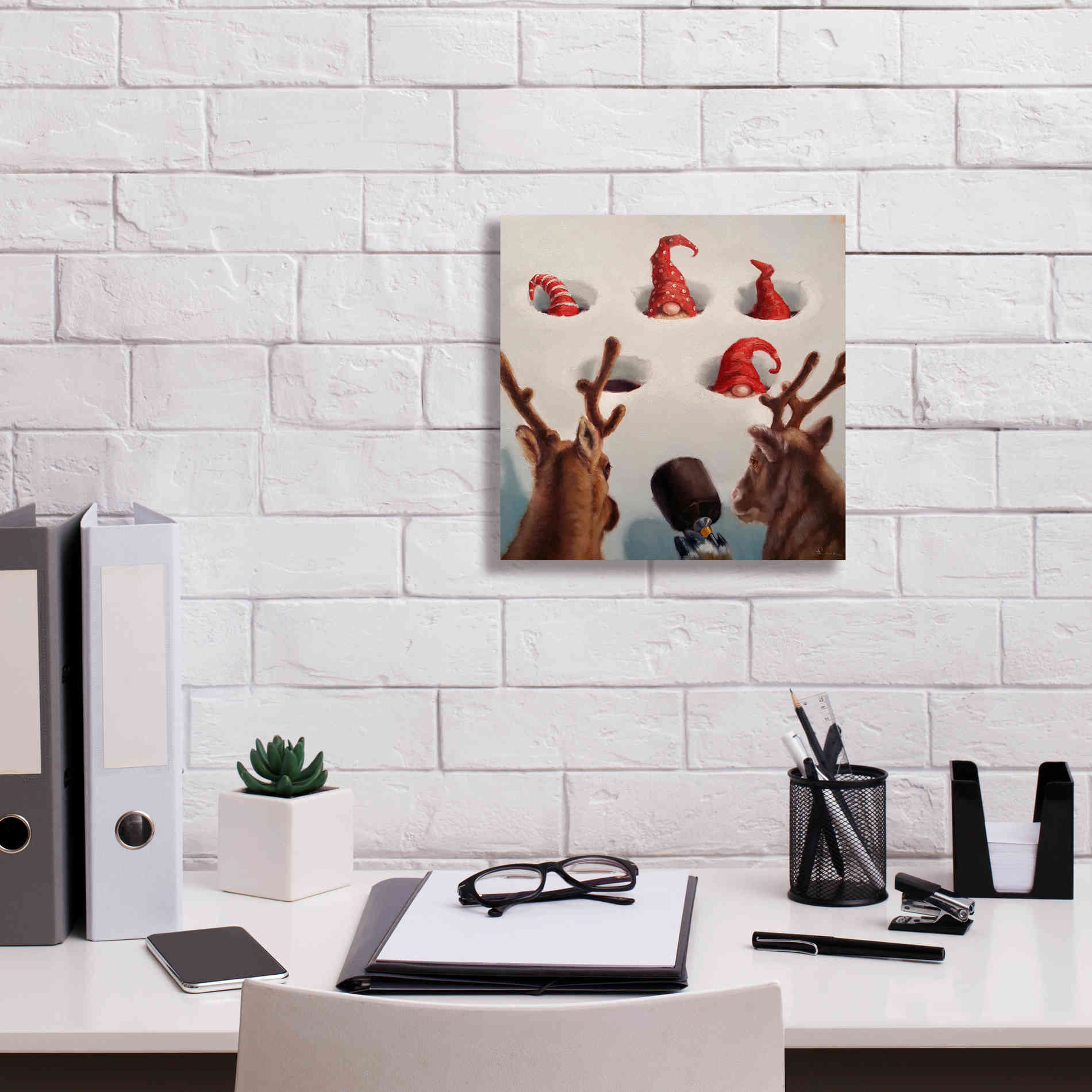 'Whack-An-Elf' by Lucia Heffernan, Canvas Wall Art,12x12