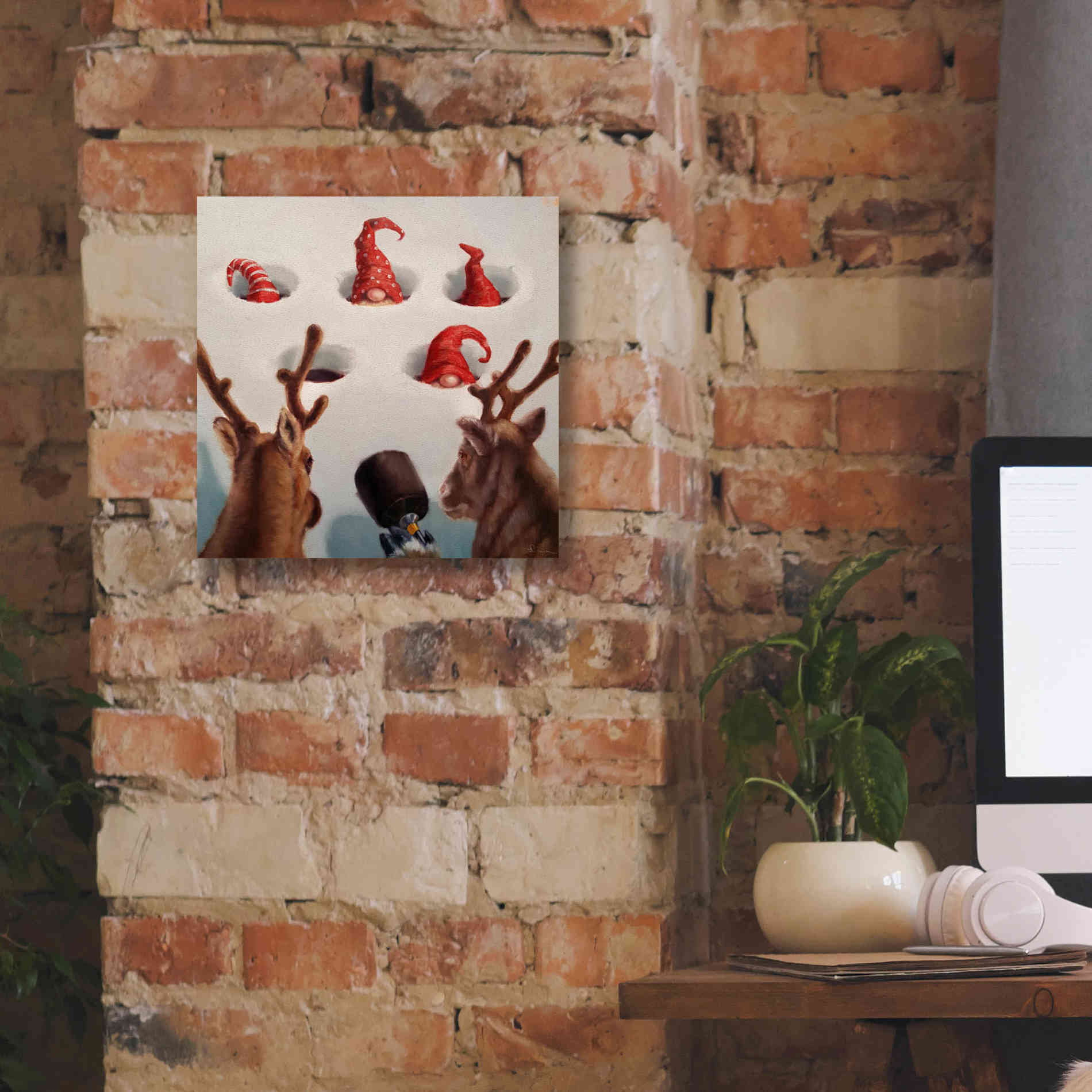 'Whack-An-Elf' by Lucia Heffernan, Canvas Wall Art,12x12