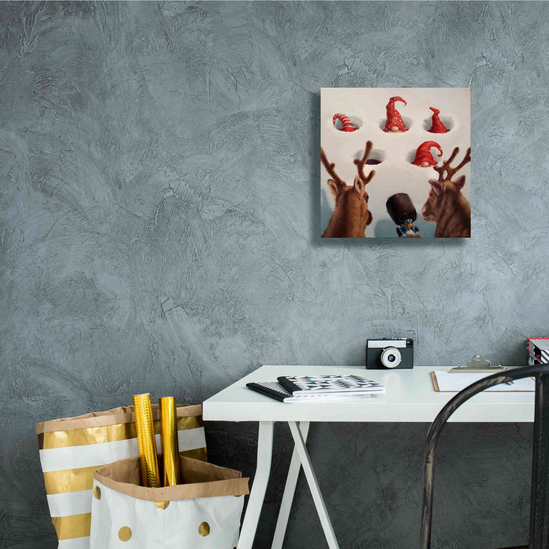 'Whack-An-Elf' by Lucia Heffernan, Canvas Wall Art,12x12