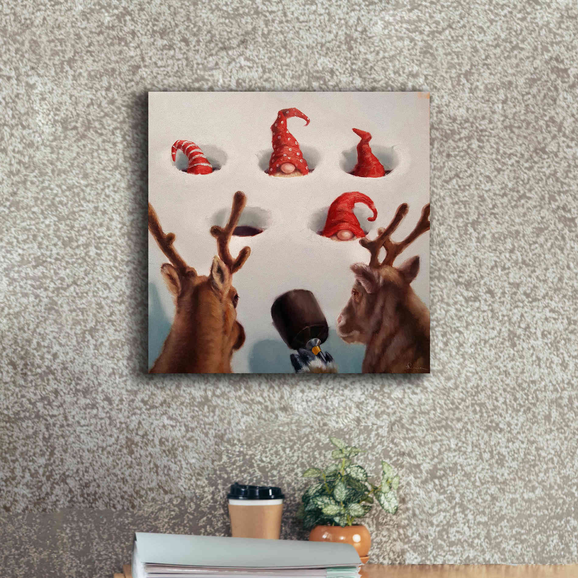 'Whack-An-Elf' by Lucia Heffernan, Canvas Wall Art,18x18