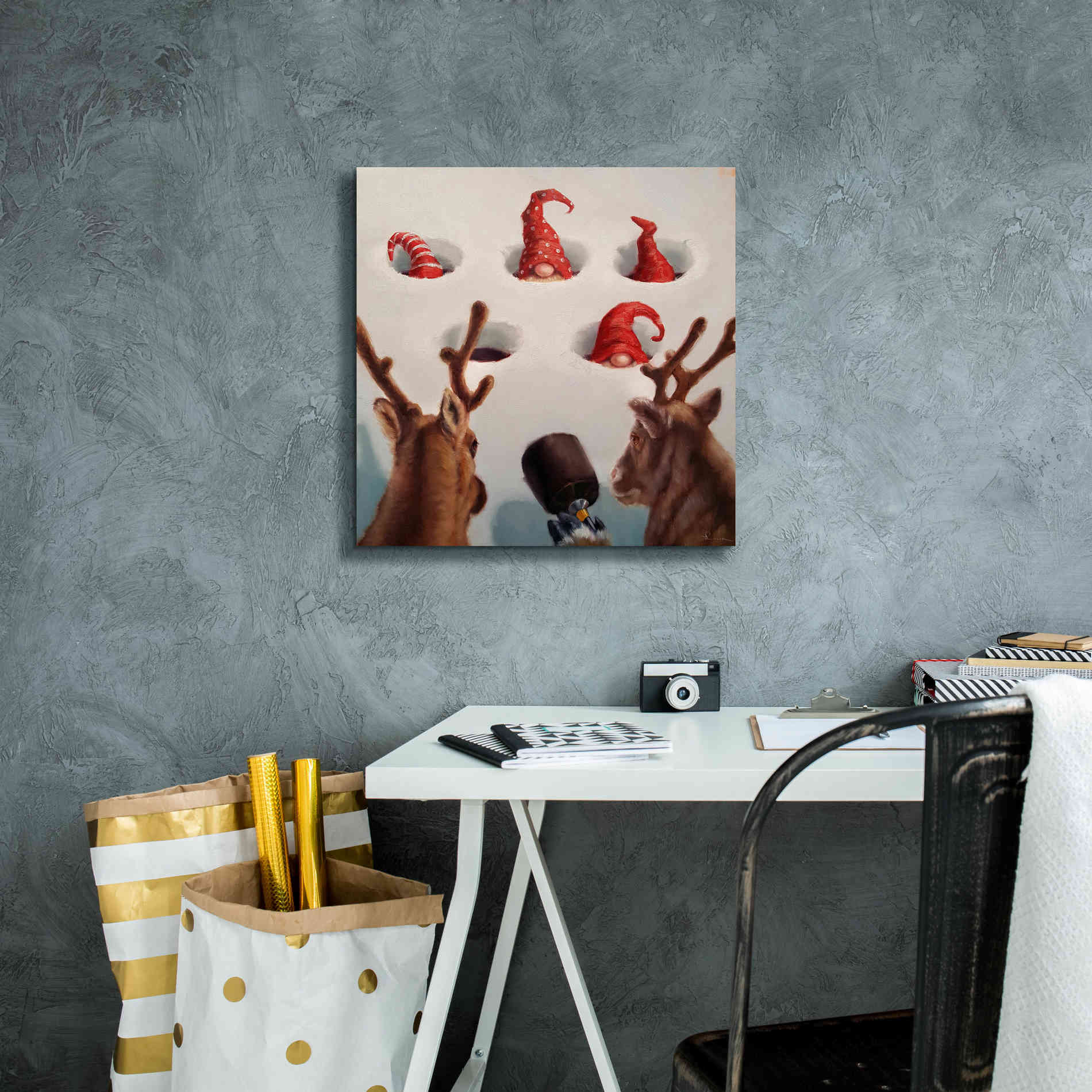 'Whack-An-Elf' by Lucia Heffernan, Canvas Wall Art,18x18