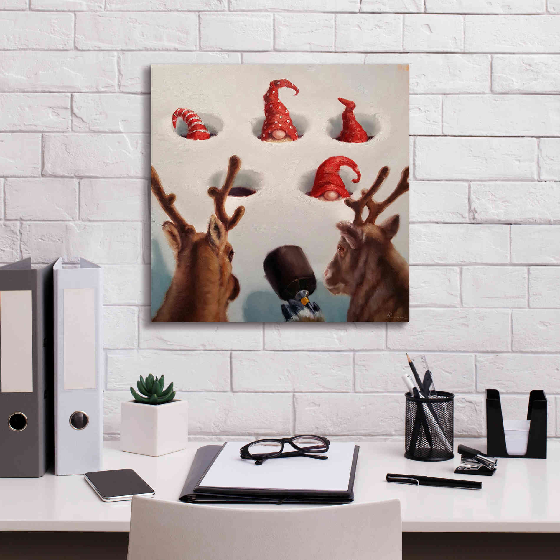 'Whack-An-Elf' by Lucia Heffernan, Canvas Wall Art,18x18