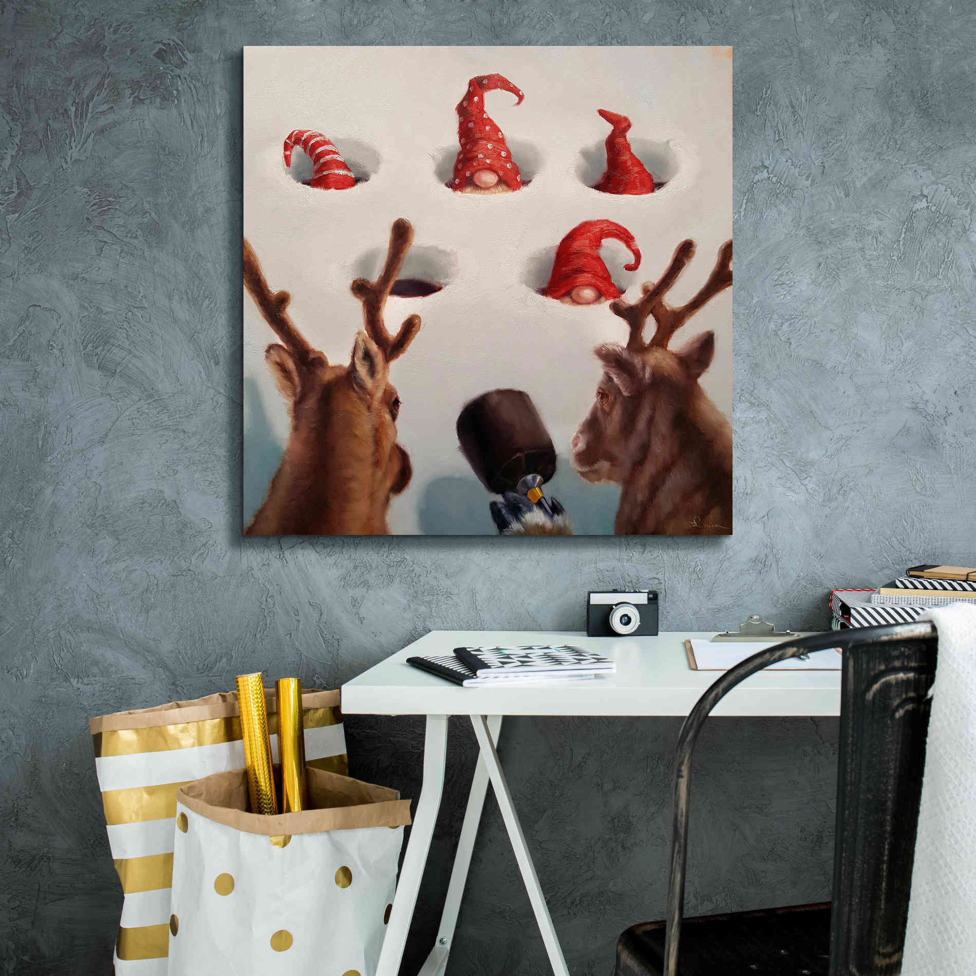 'Whack-An-Elf' by Lucia Heffernan, Canvas Wall Art,26x26