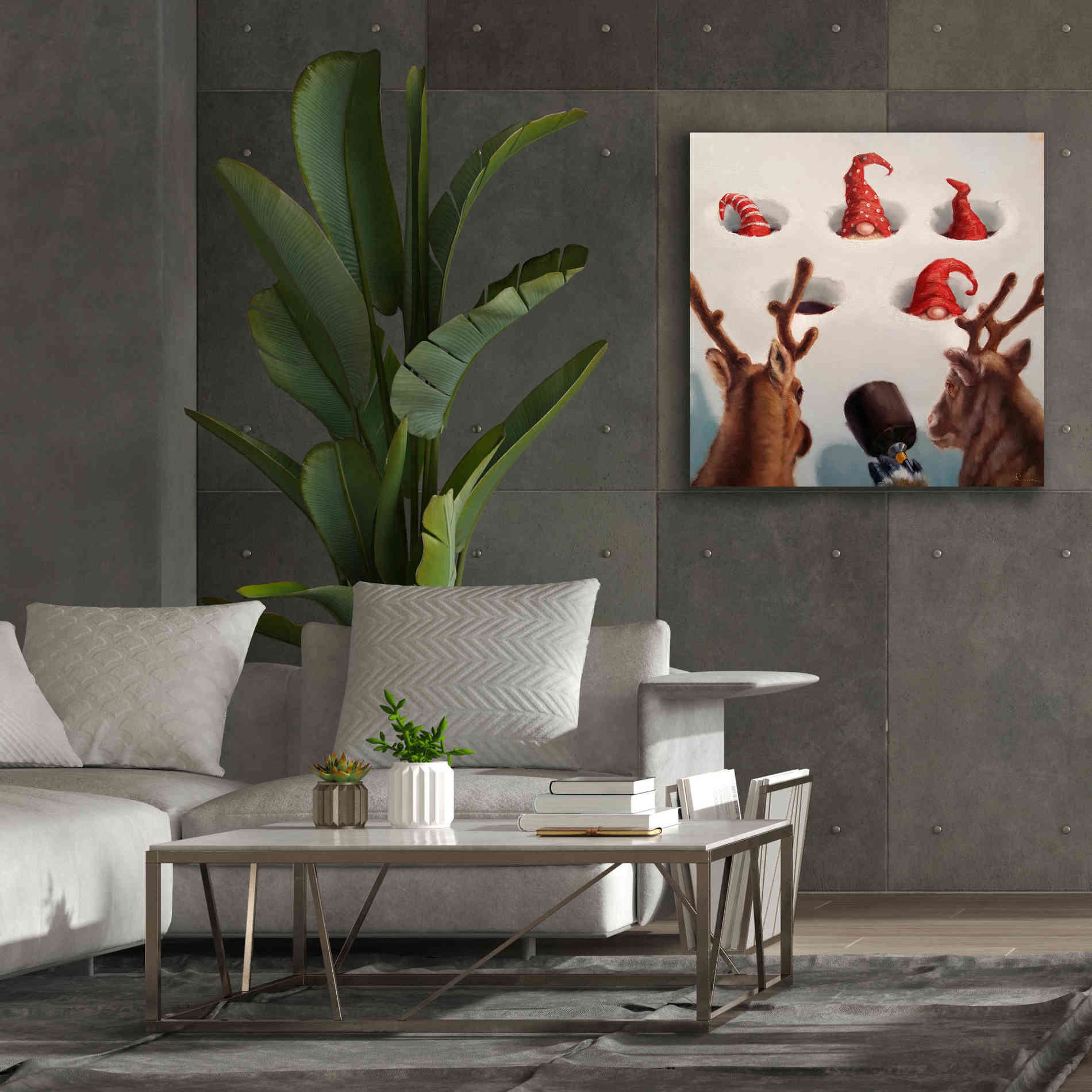 'Whack-An-Elf' by Lucia Heffernan, Canvas Wall Art,37x37