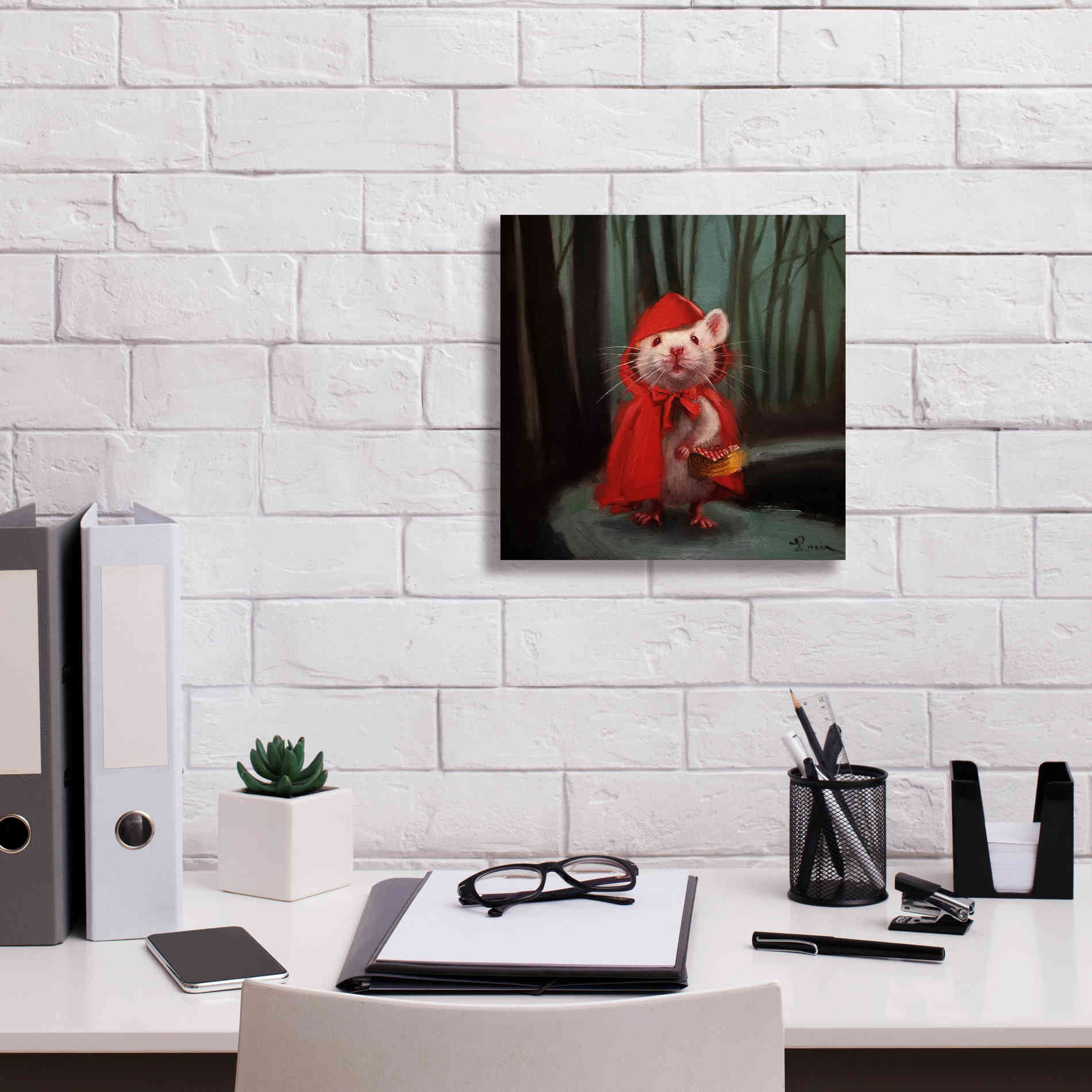'Little Red' by Lucia Heffernan, Canvas Wall Art,12x12
