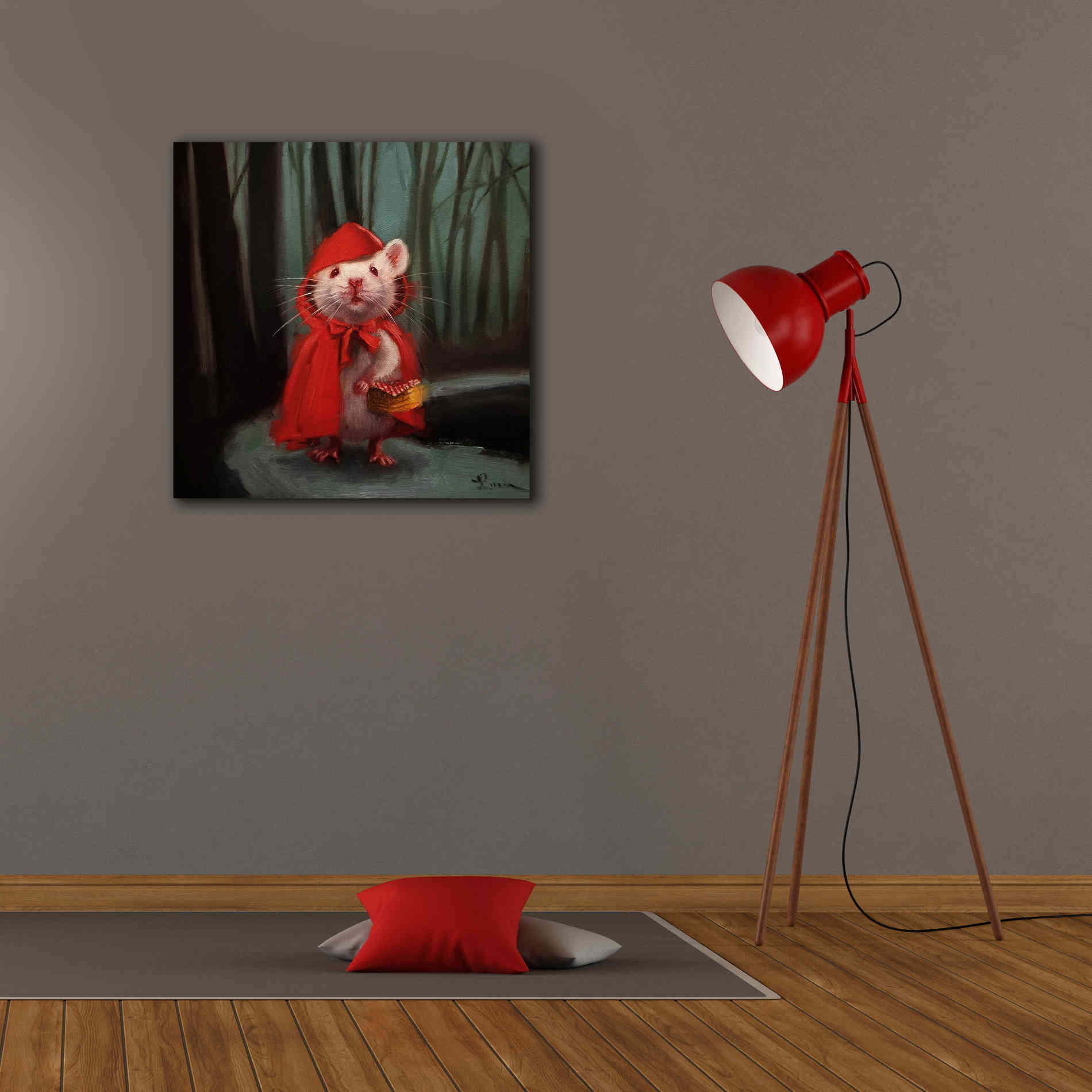 'Little Red' by Lucia Heffernan, Canvas Wall Art,26x26