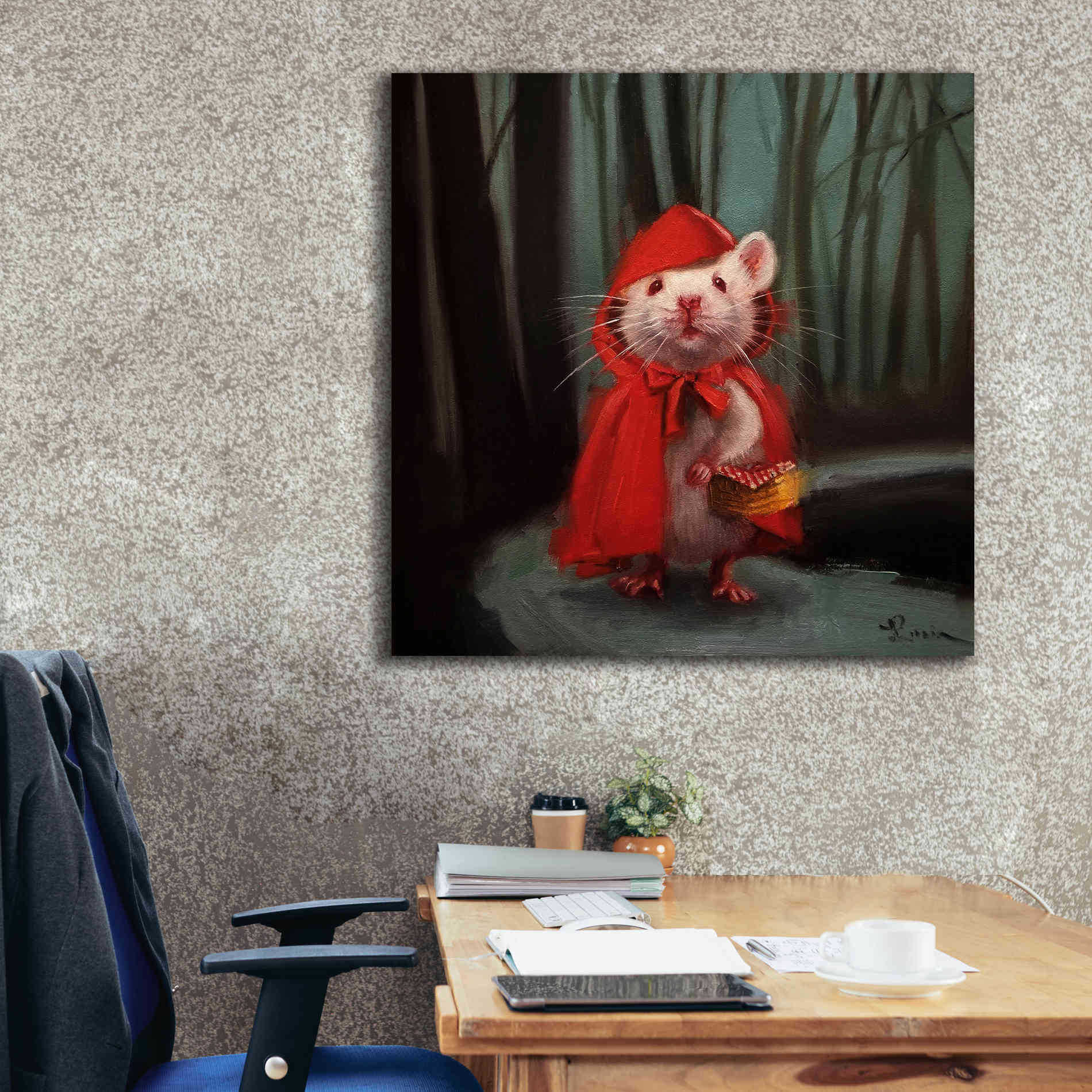 'Little Red' by Lucia Heffernan, Canvas Wall Art,37x37