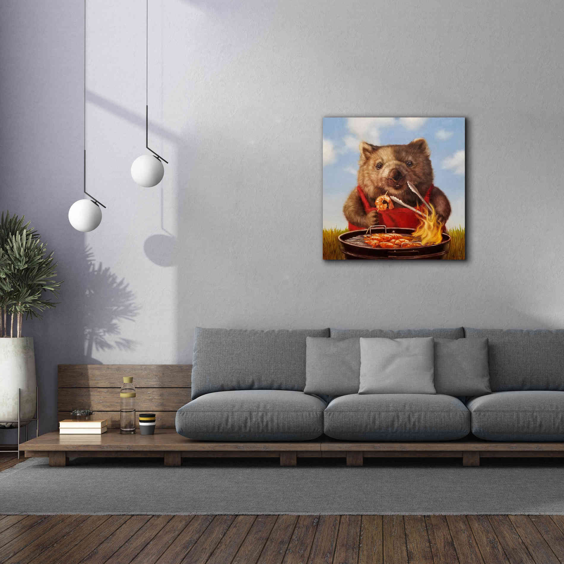 'Shrimp On The Barbie' by Lucia Heffernan, Canvas Wall Art,37x37