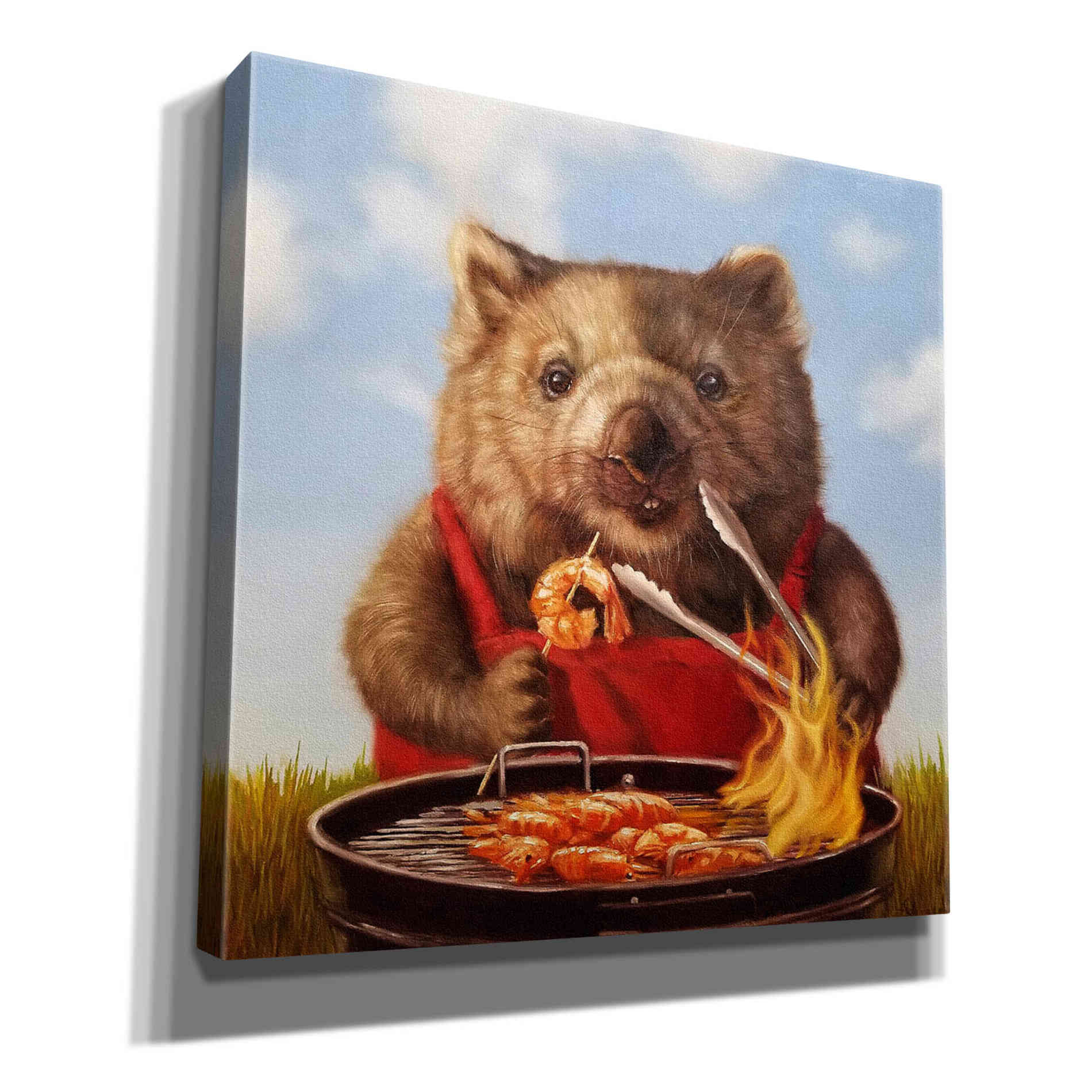 'Shrimp On The Barbie' by Lucia Heffernan, Canvas Wall Art