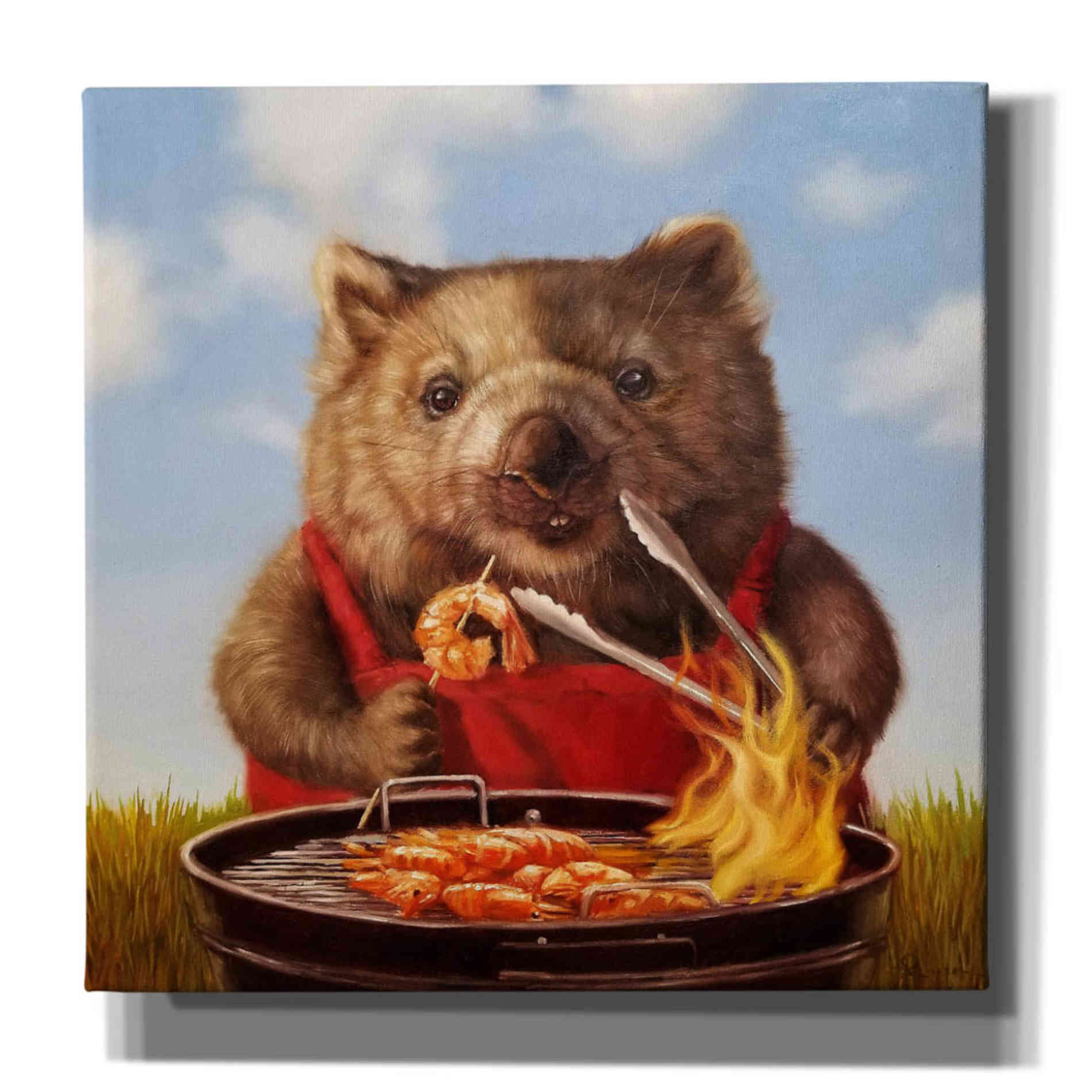'Shrimp On The Barbie' by Lucia Heffernan, Canvas Wall Art