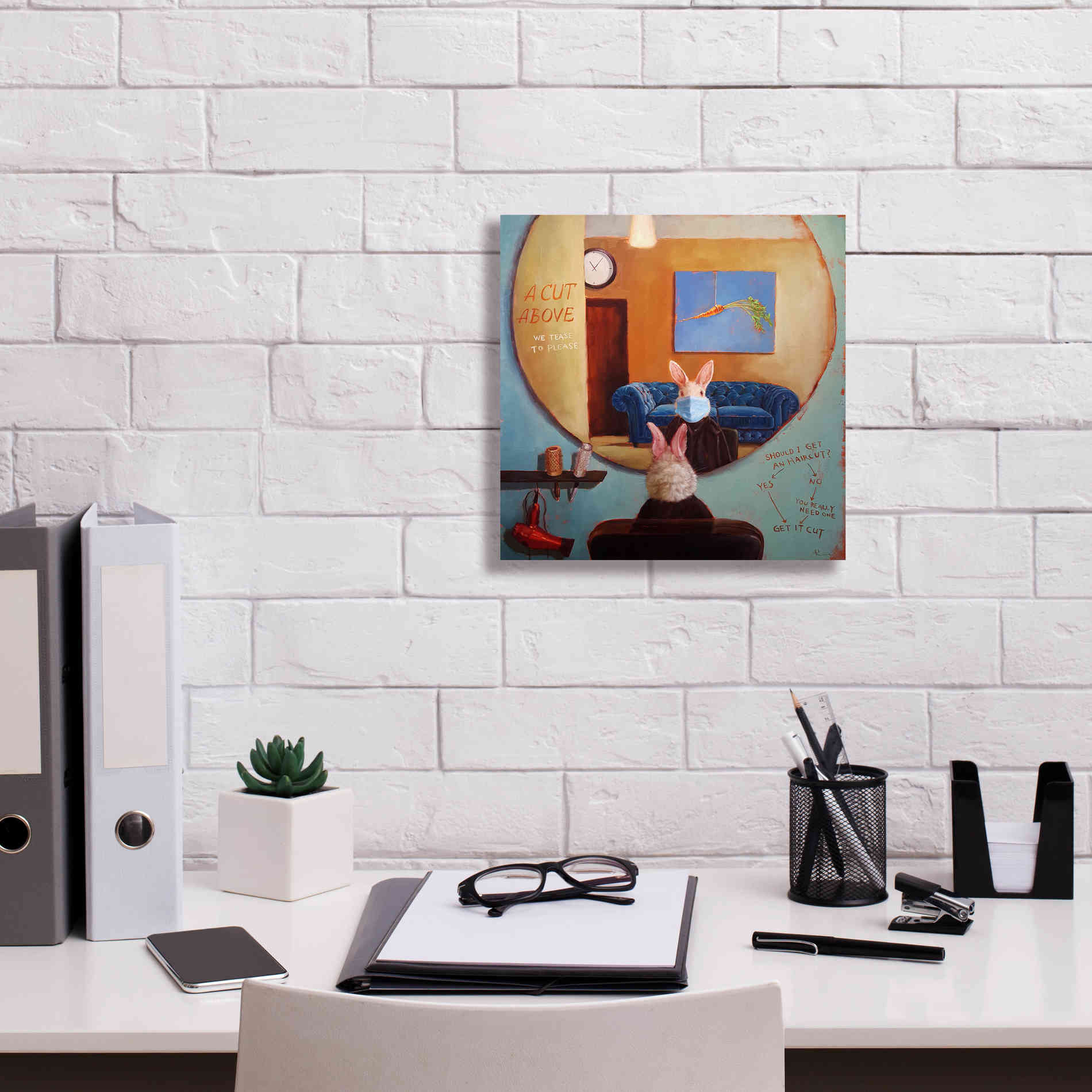 'Pandemic Haircut' by Lucia Heffernan, Canvas Wall Art,12x12