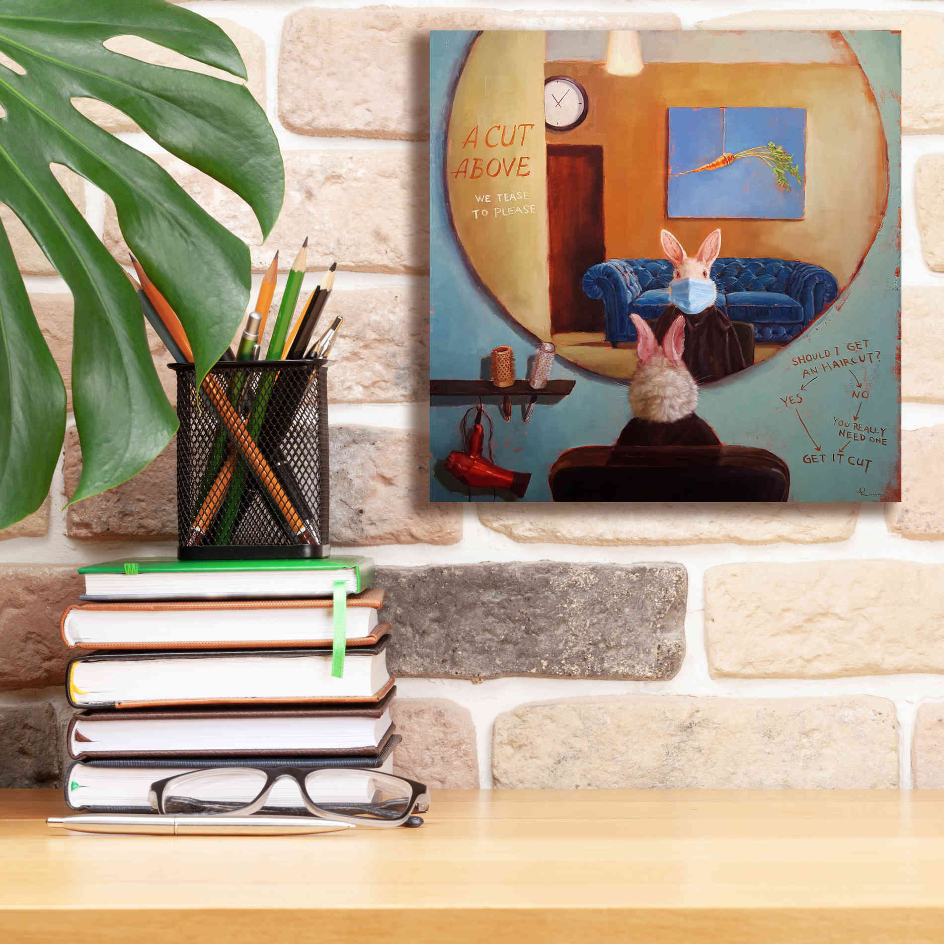 'Pandemic Haircut' by Lucia Heffernan, Canvas Wall Art,12x12