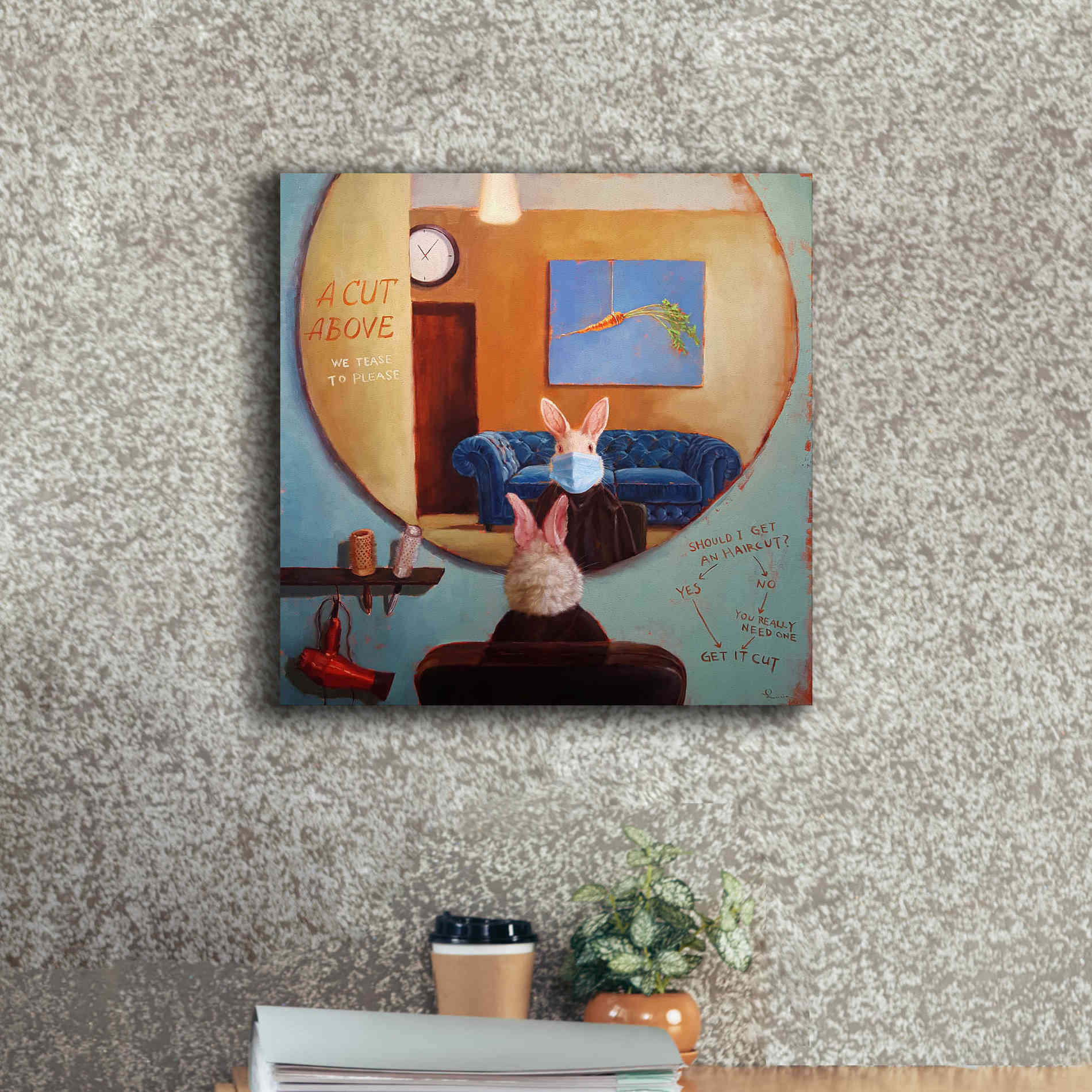 'Pandemic Haircut' by Lucia Heffernan, Canvas Wall Art,18x18