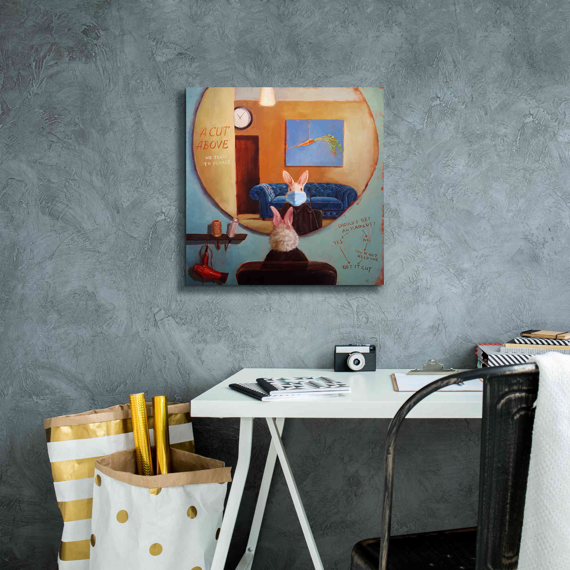 'Pandemic Haircut' by Lucia Heffernan, Canvas Wall Art,18x18