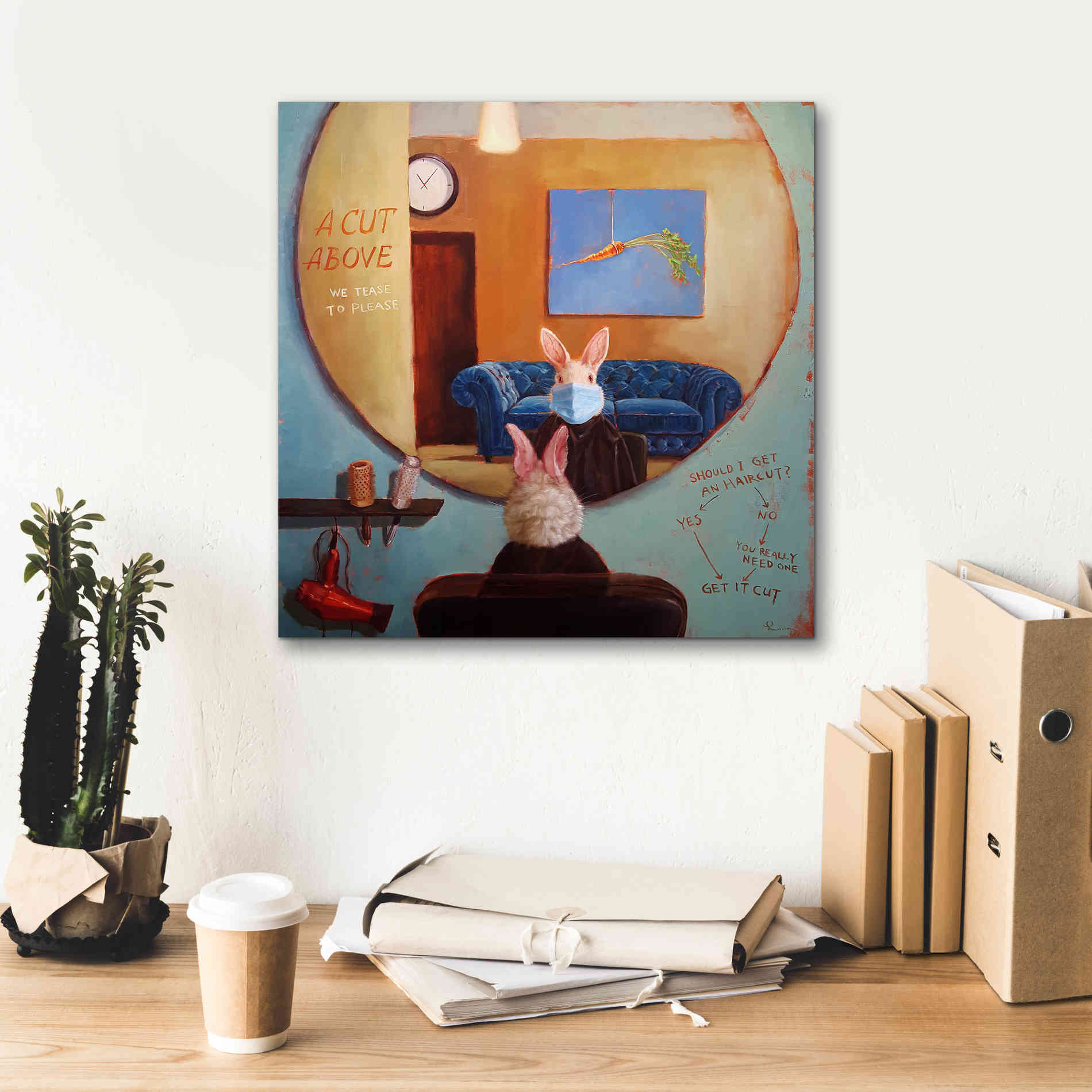 'Pandemic Haircut' by Lucia Heffernan, Canvas Wall Art,18x18