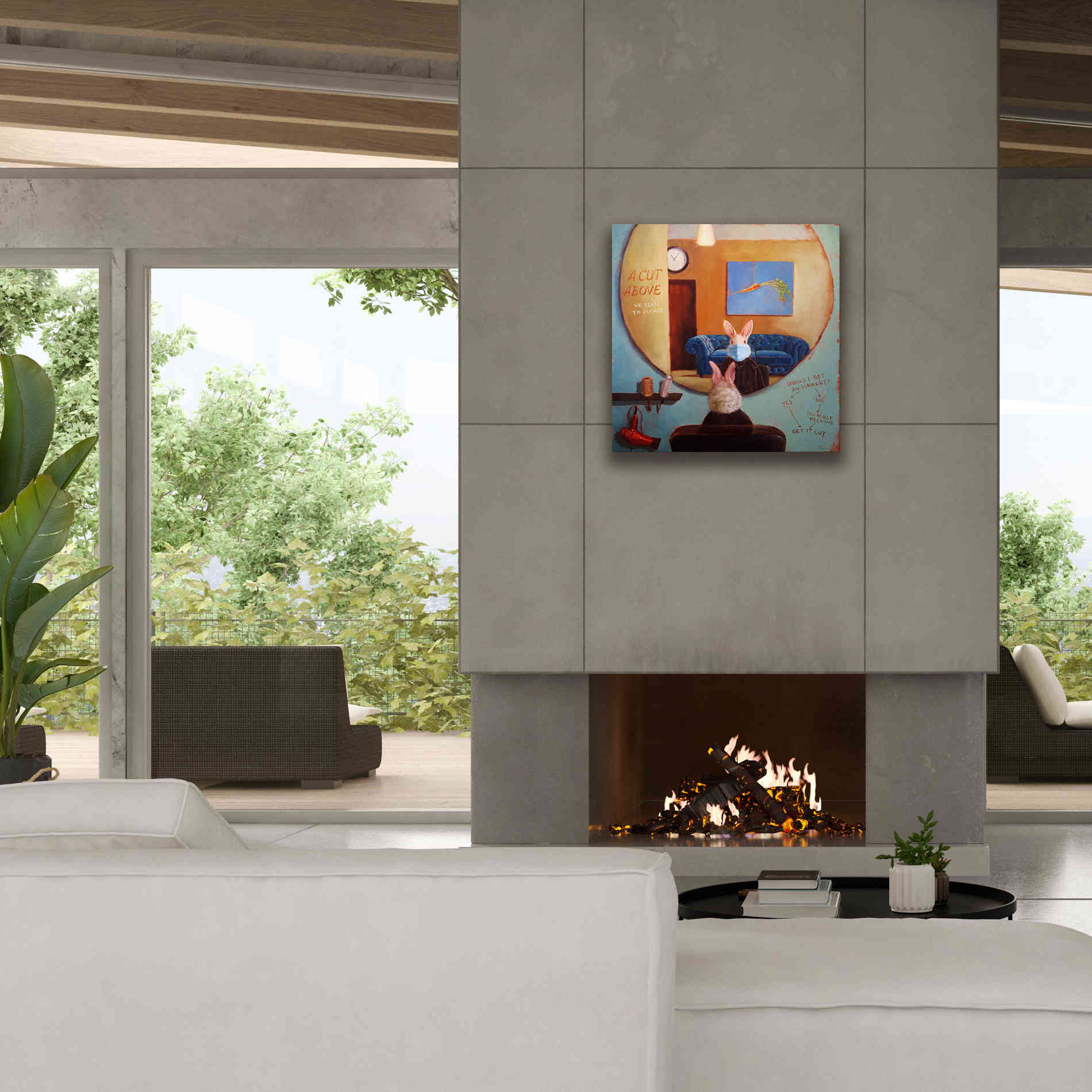 'Pandemic Haircut' by Lucia Heffernan, Canvas Wall Art,26x26