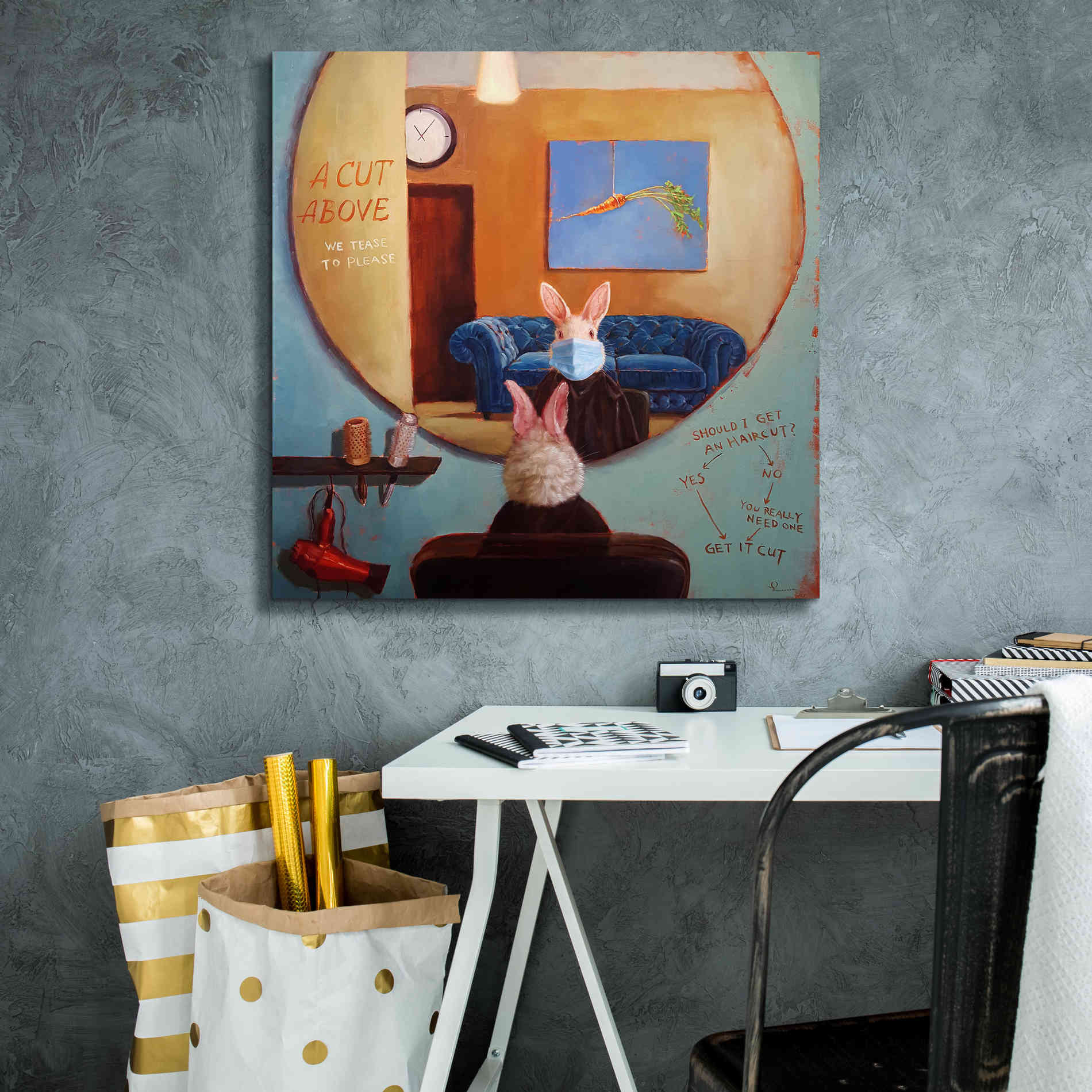 'Pandemic Haircut' by Lucia Heffernan, Canvas Wall Art,26x26