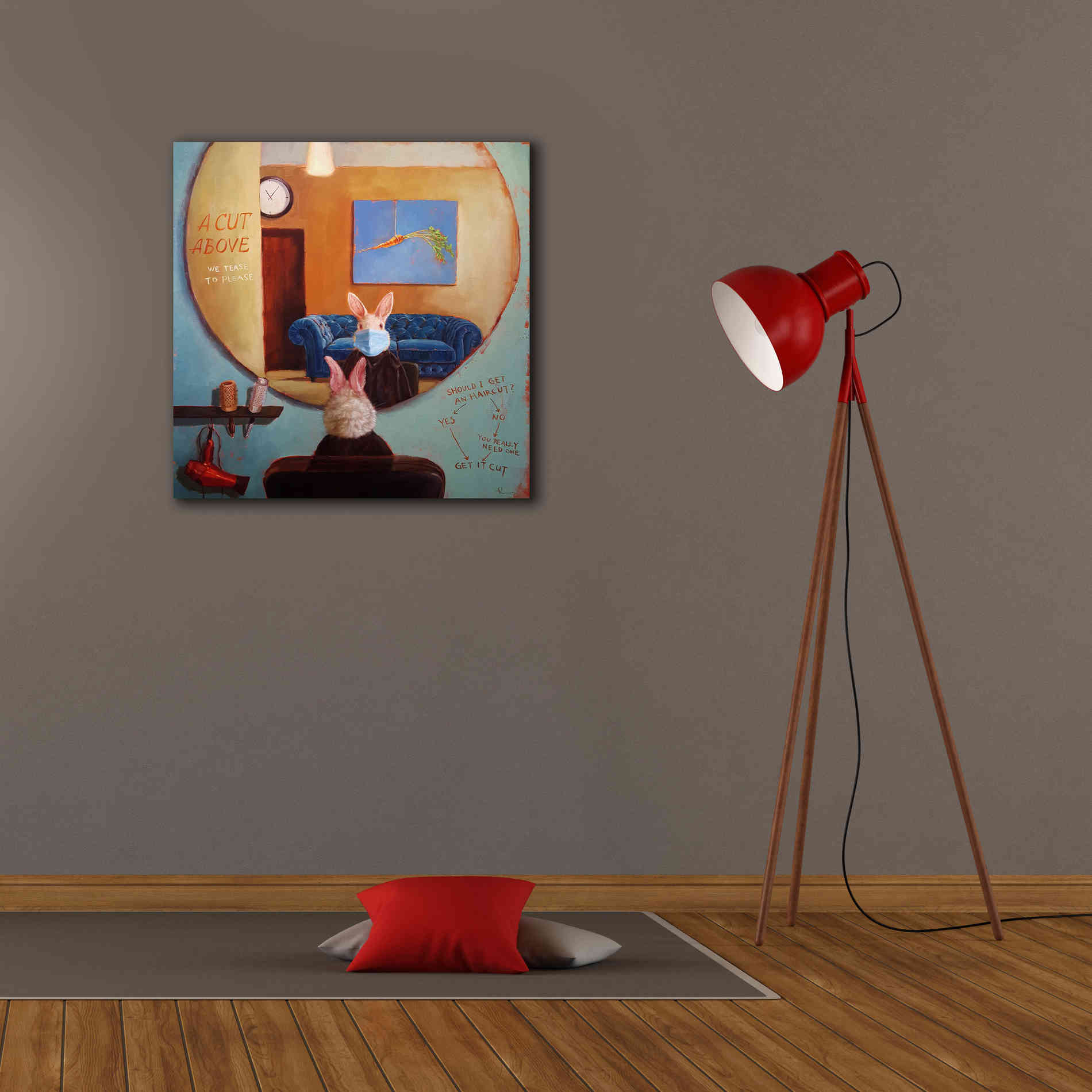 'Pandemic Haircut' by Lucia Heffernan, Canvas Wall Art,26x26