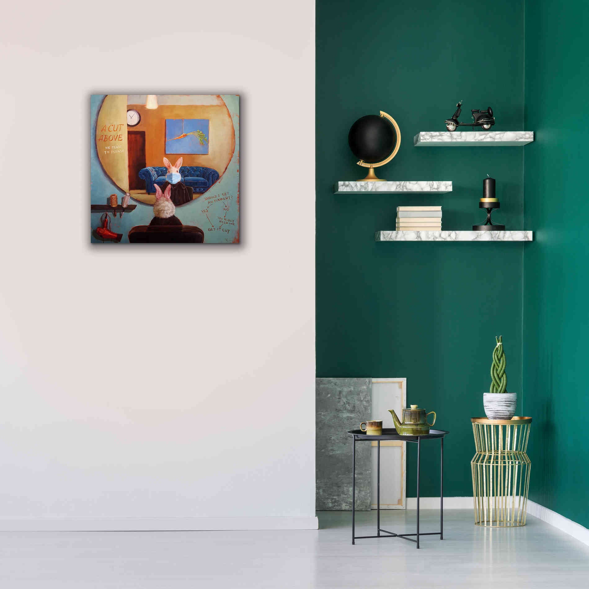 'Pandemic Haircut' by Lucia Heffernan, Canvas Wall Art,26x26