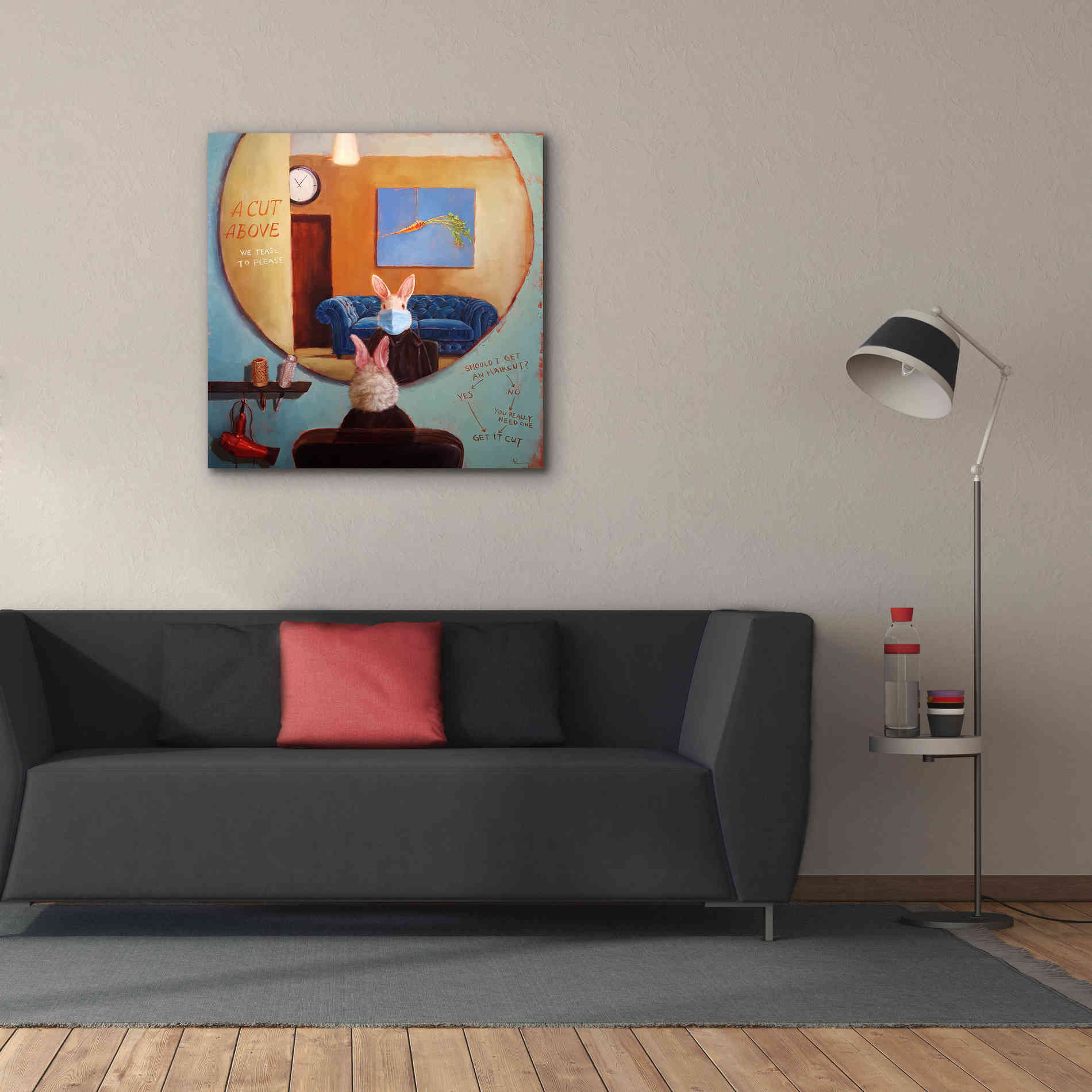 'Pandemic Haircut' by Lucia Heffernan, Canvas Wall Art,37x37