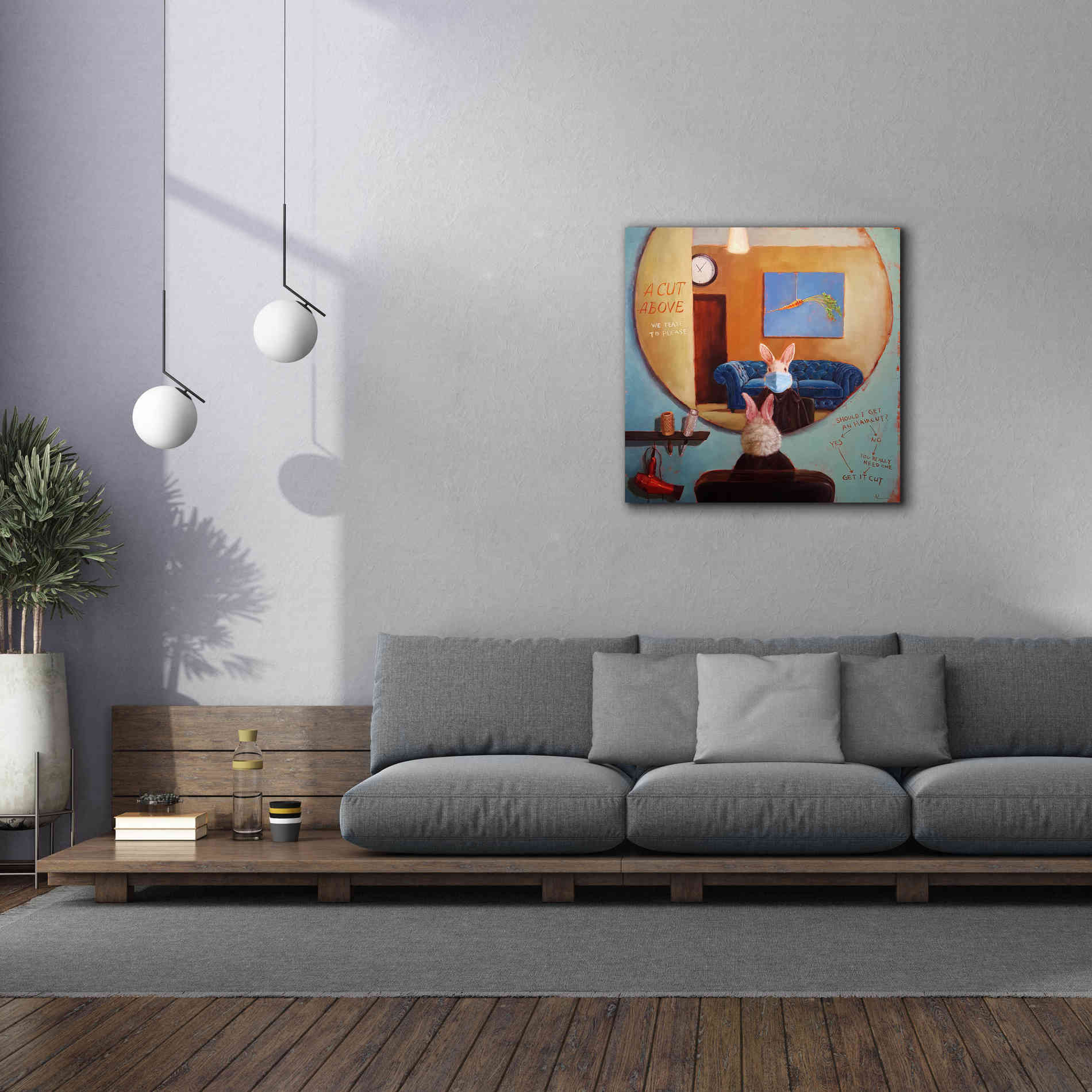 'Pandemic Haircut' by Lucia Heffernan, Canvas Wall Art,37x37