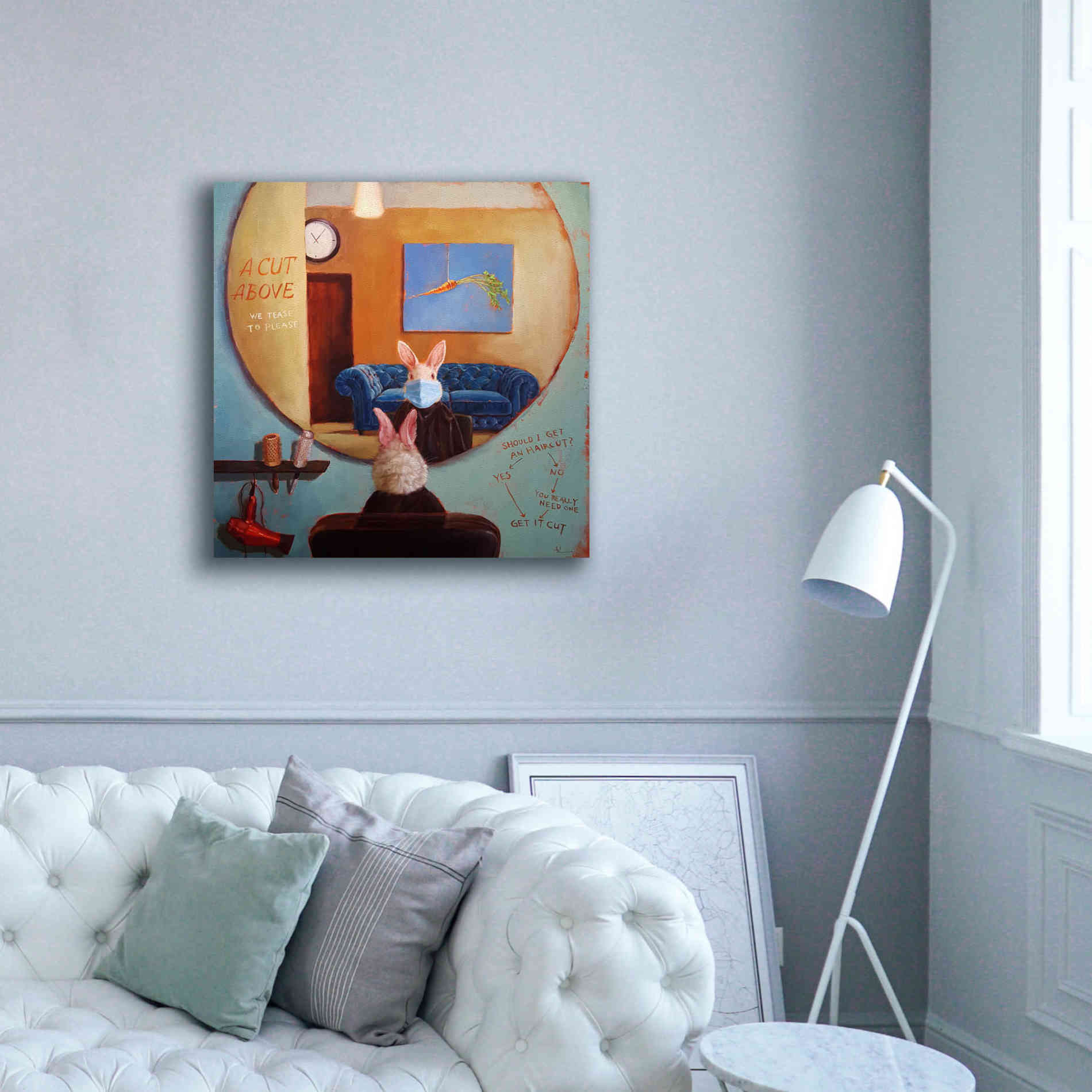 'Pandemic Haircut' by Lucia Heffernan, Canvas Wall Art,37x37