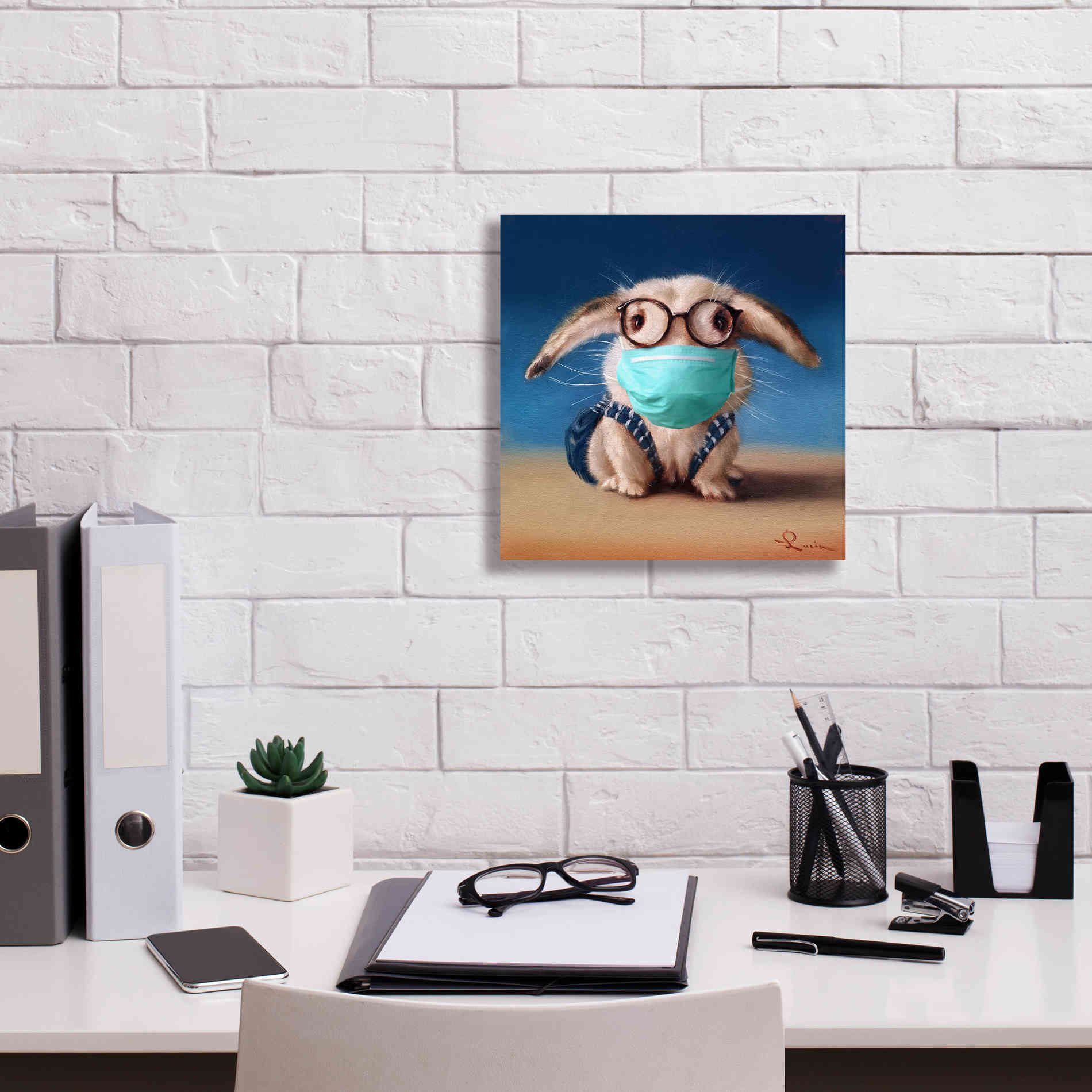 'Back To School - Mask' by Lucia Heffernan, Canvas Wall Art,12x12