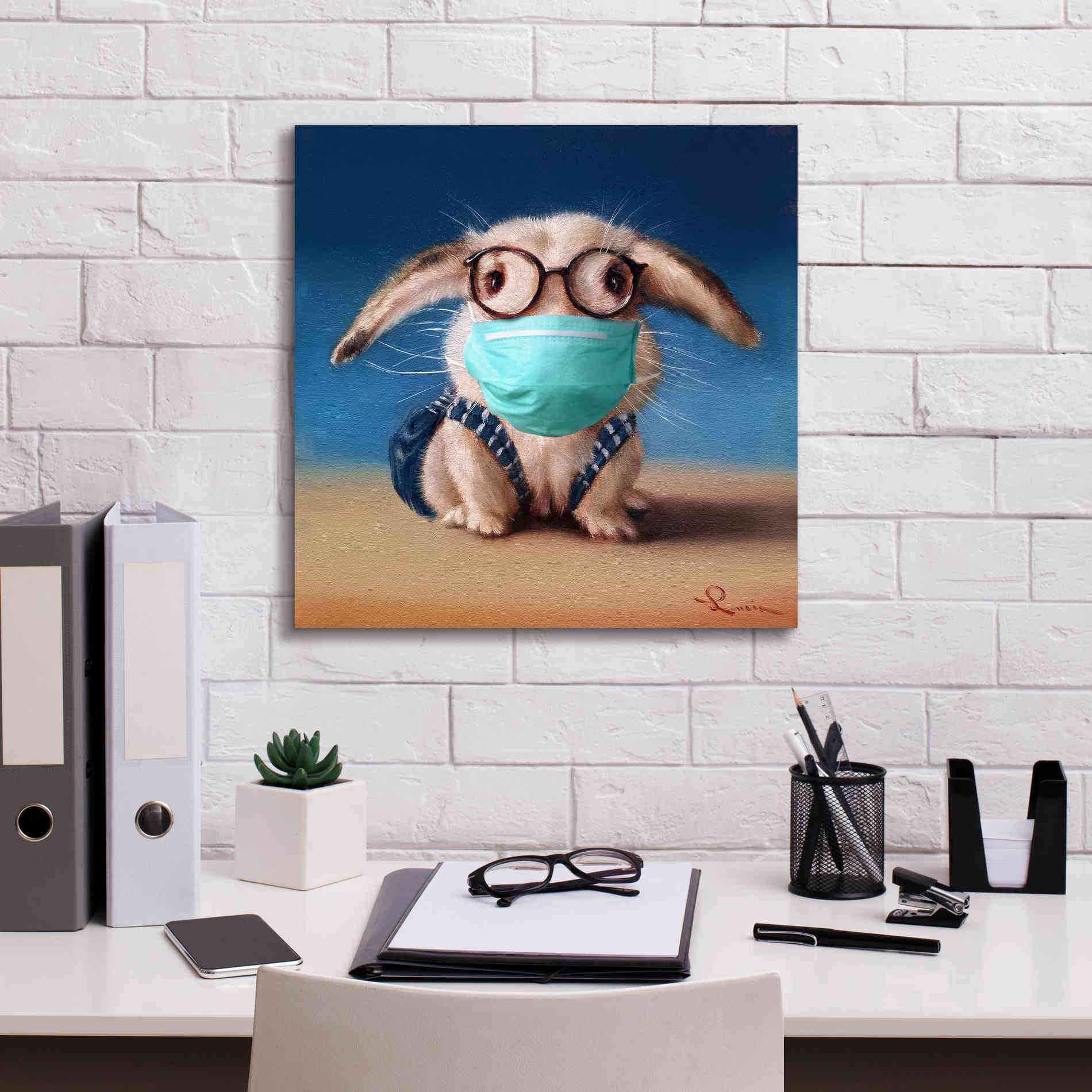 'Back To School - Mask' by Lucia Heffernan, Canvas Wall Art,18x18