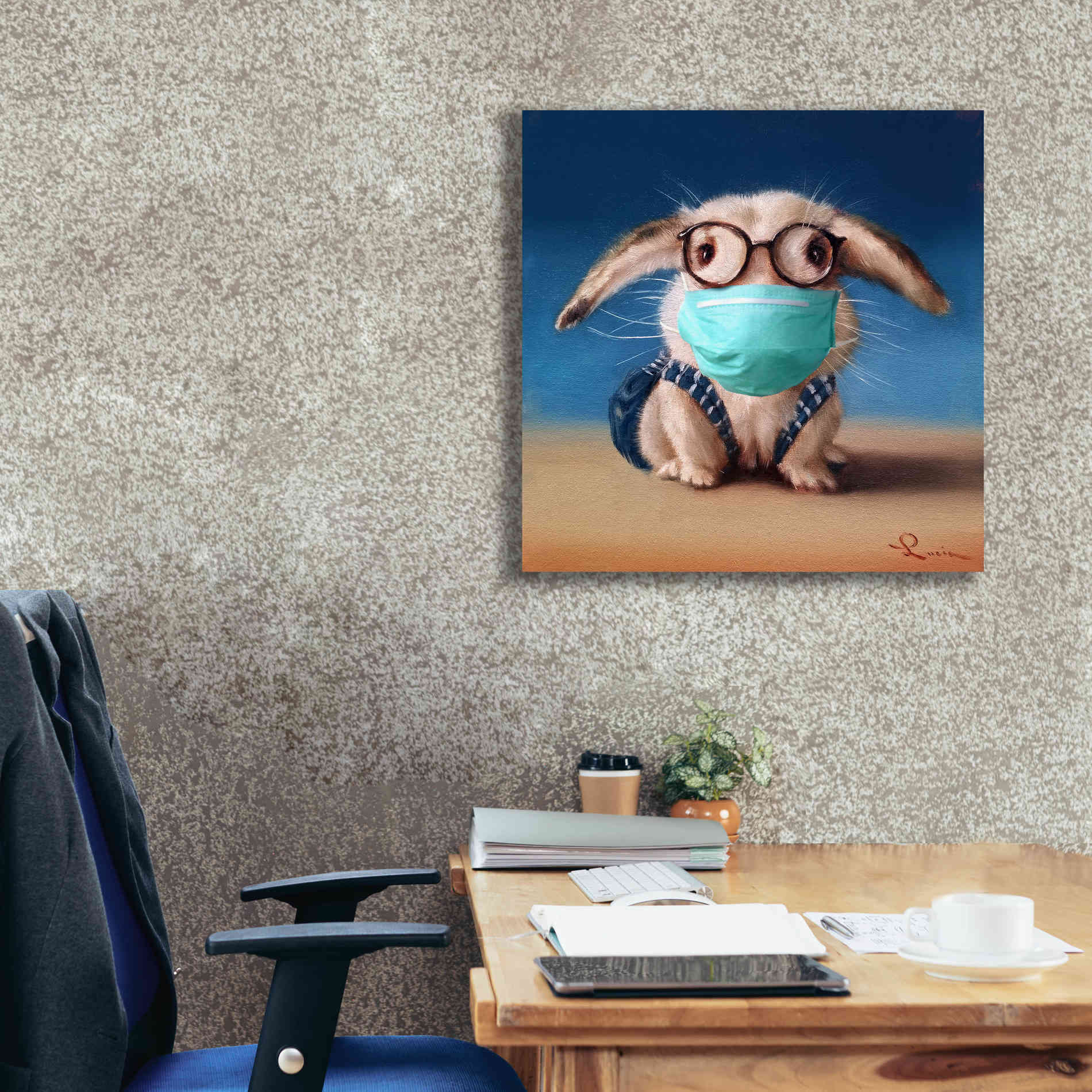 'Back To School - Mask' by Lucia Heffernan, Canvas Wall Art,26x26